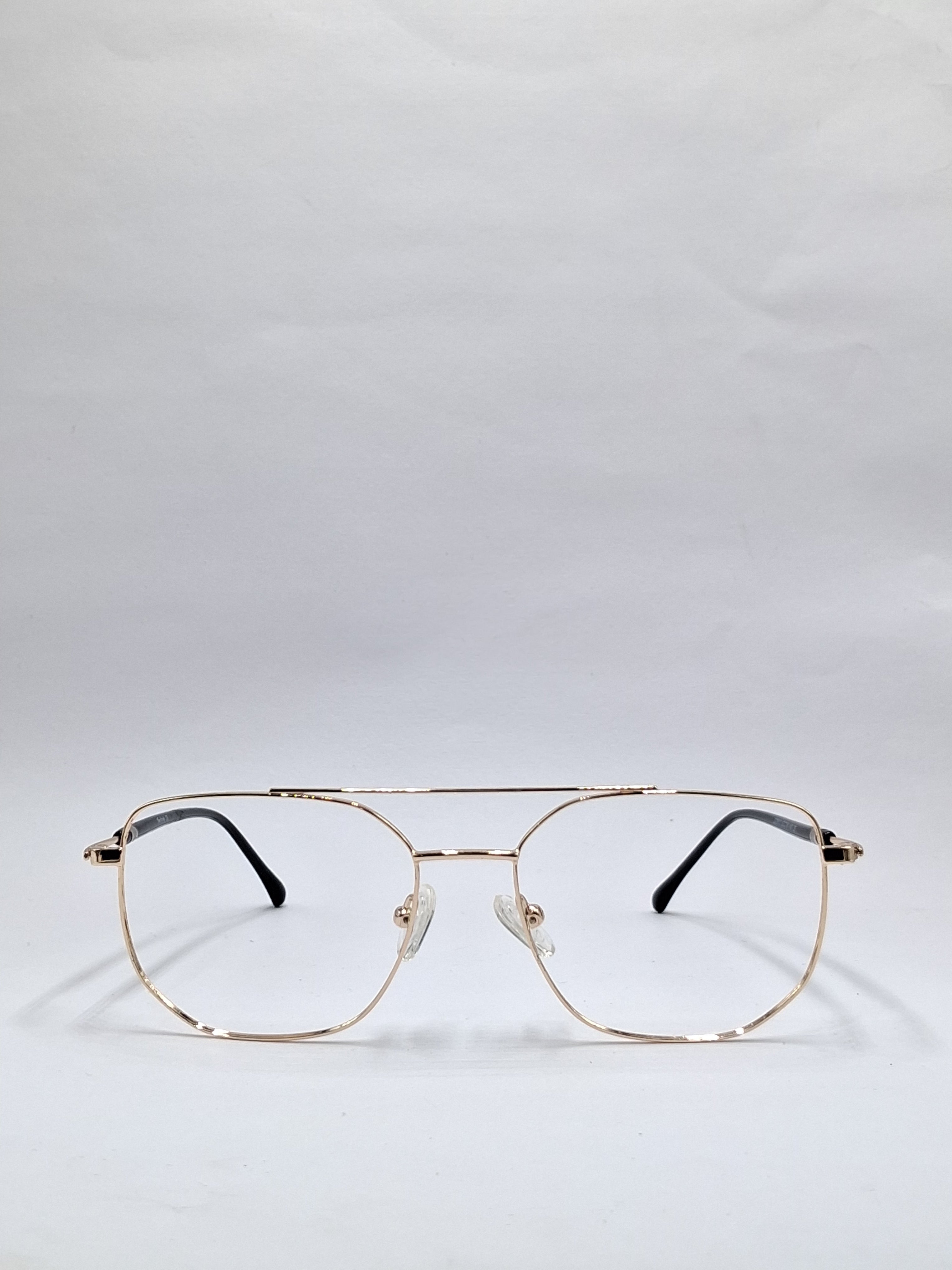 vision plus metallic double bar gold metal frame