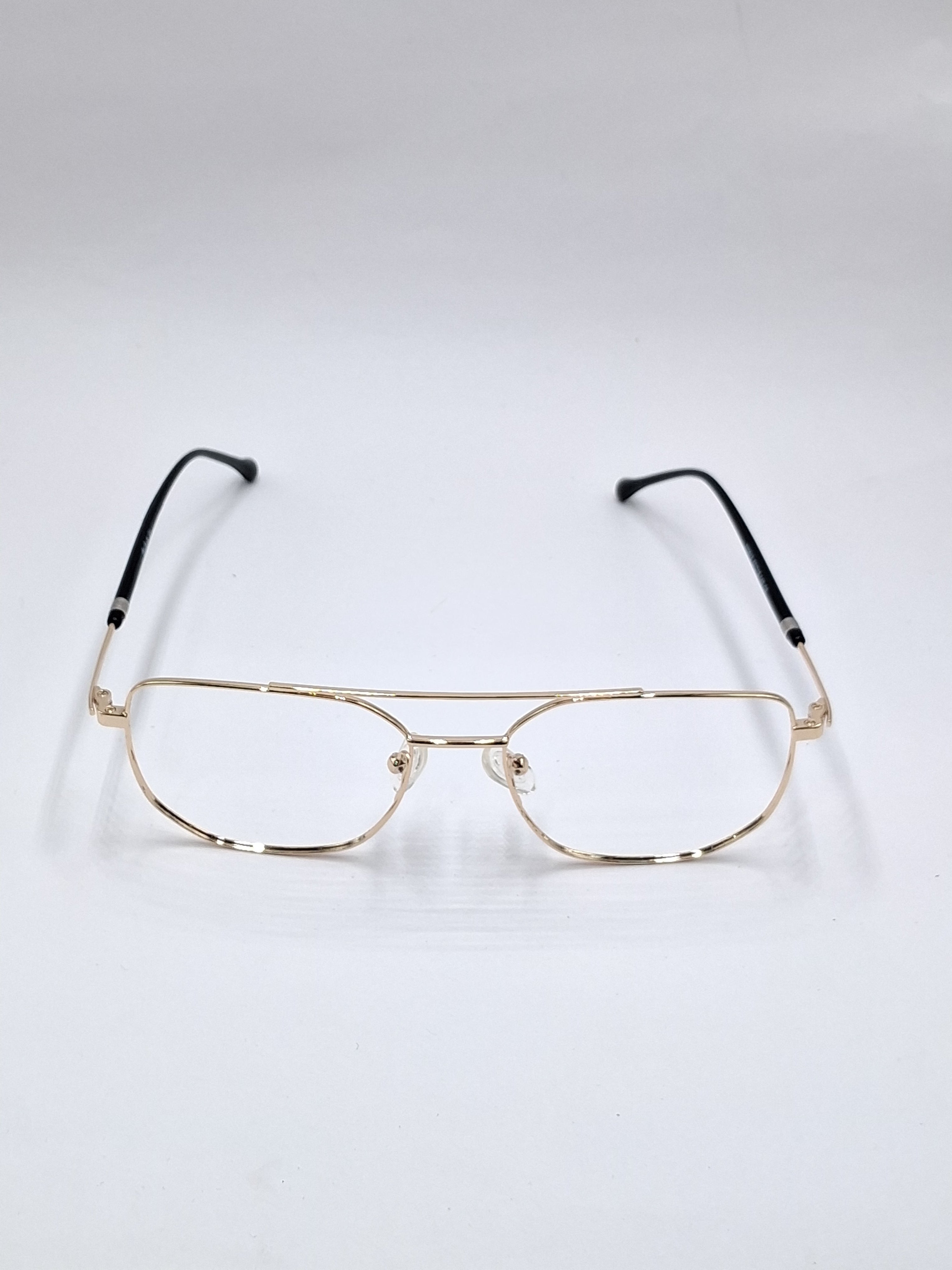 vision plus metallic double bar gold metal frame