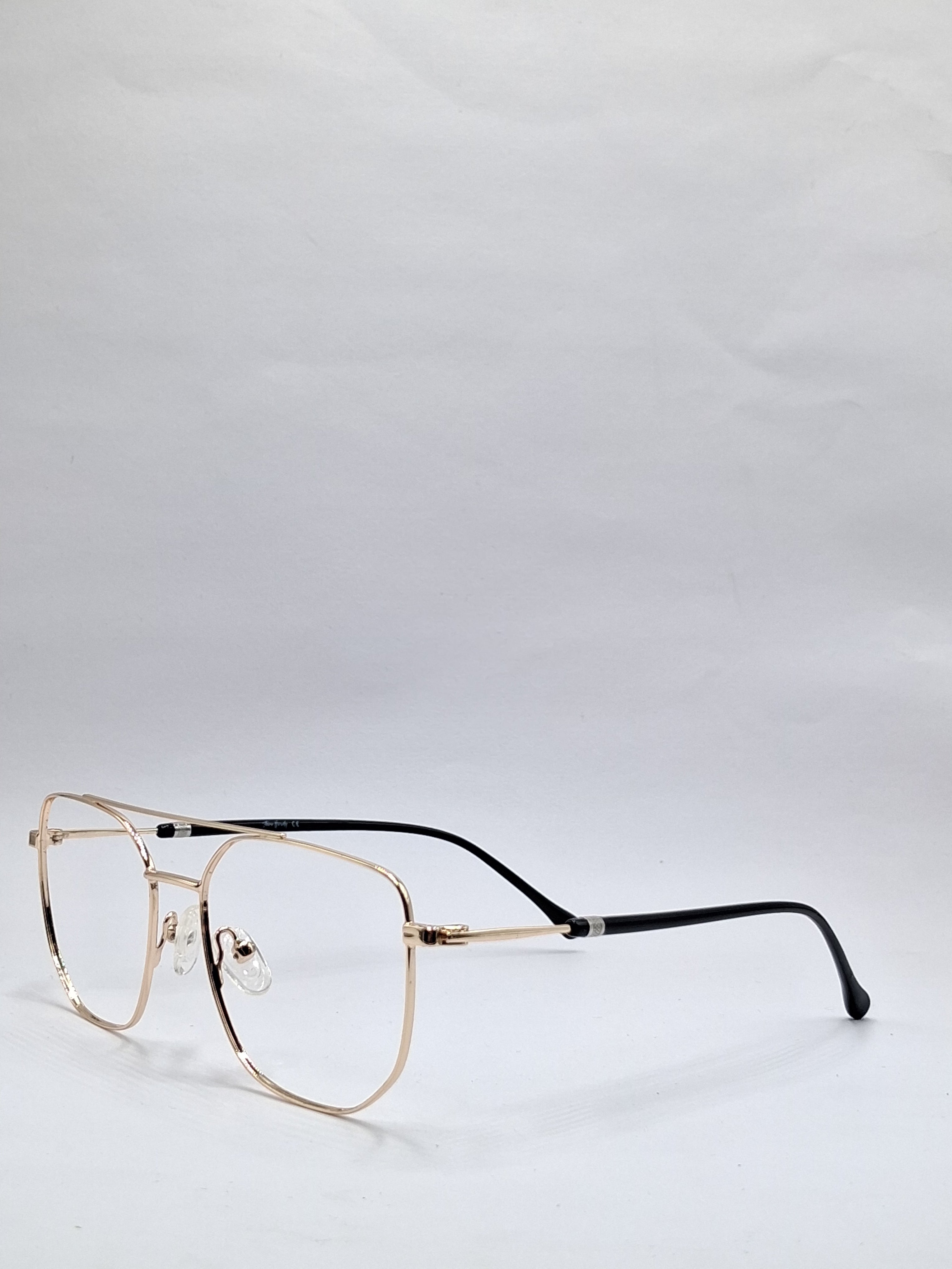 vision plus metallic double bar gold metal frame
