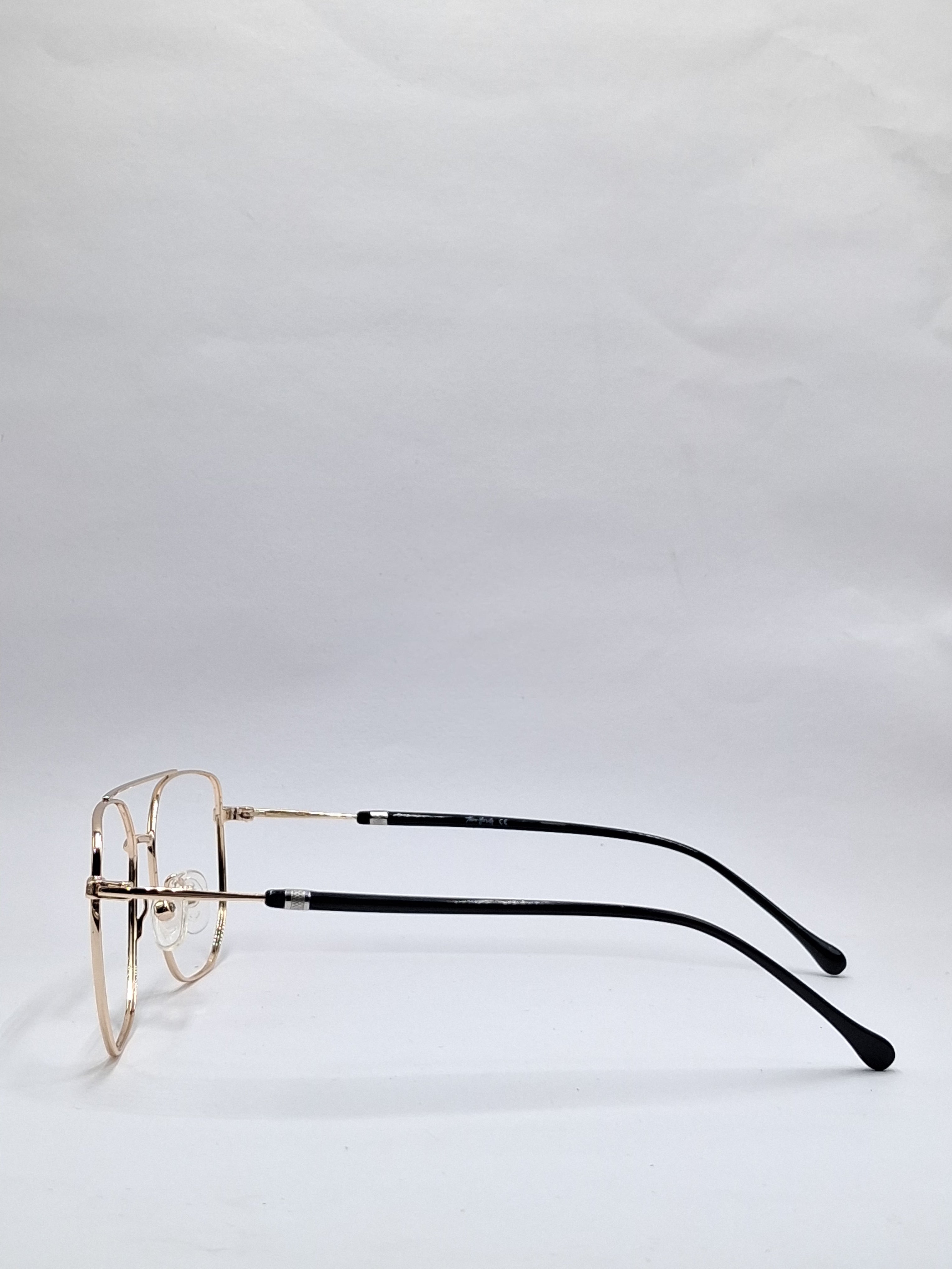vision plus metallic double bar gold metal frame