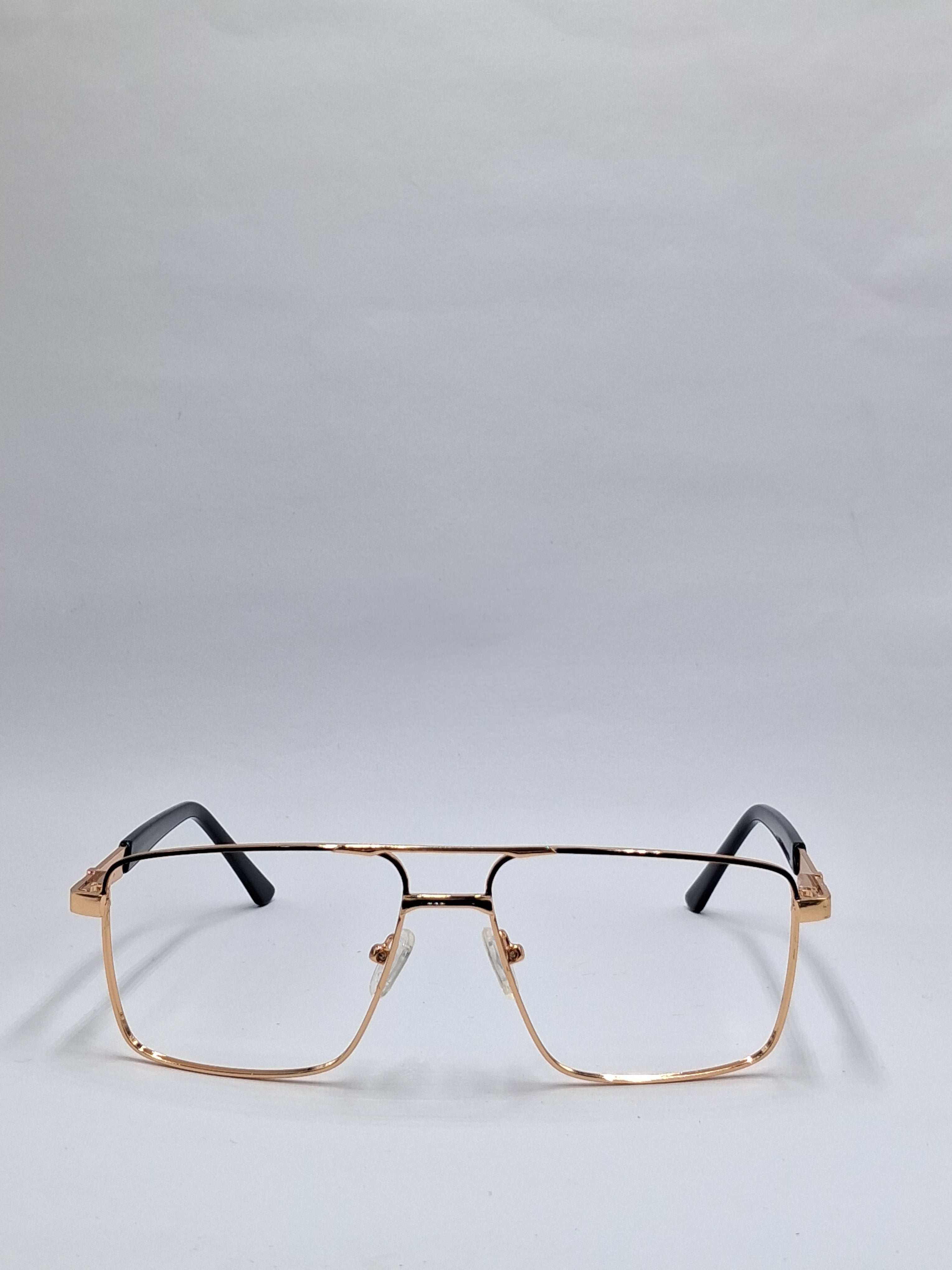 vision plus metallic double bar black and gold metal frame