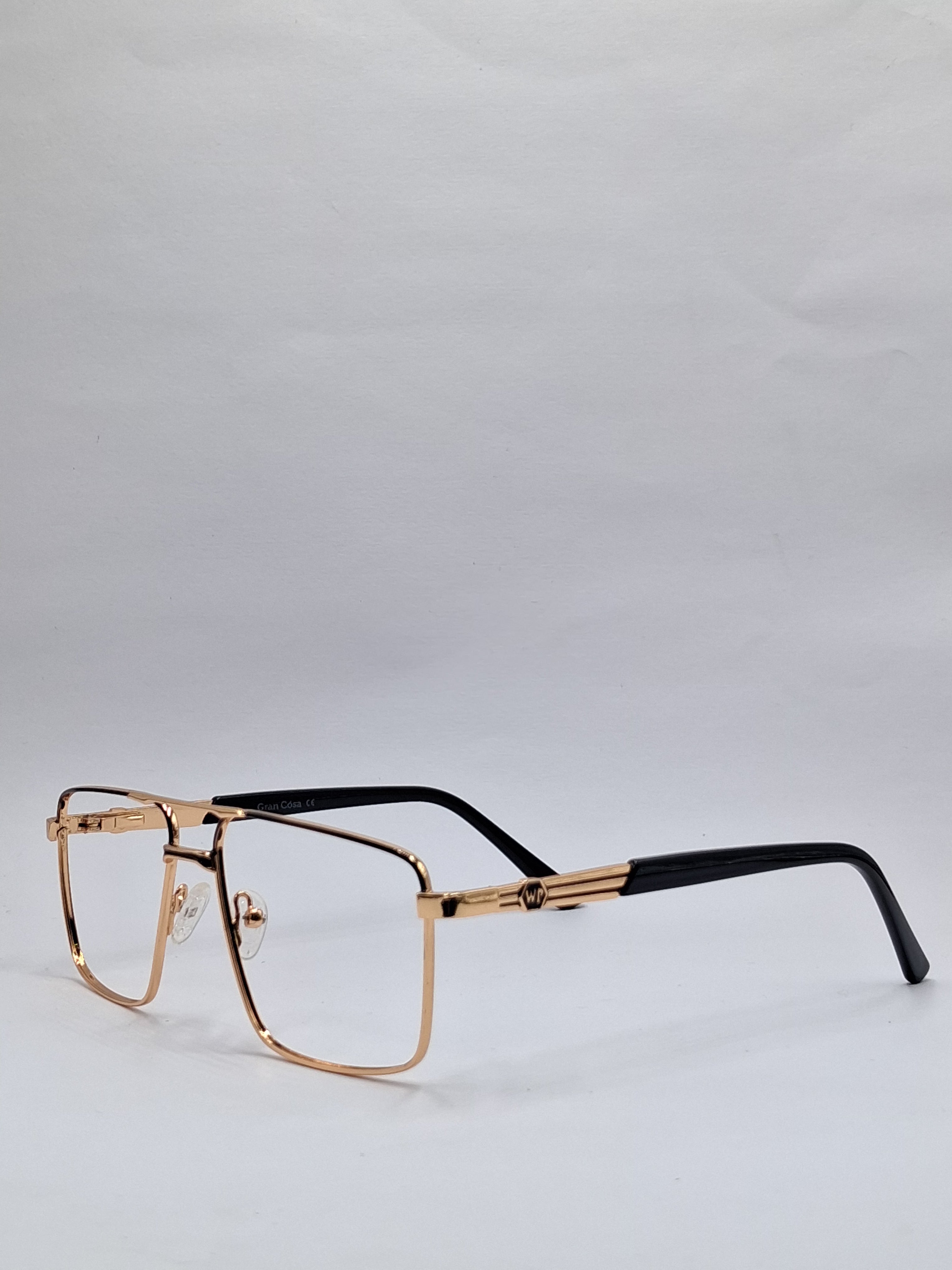 vision plus metallic double bar black and gold metal frame