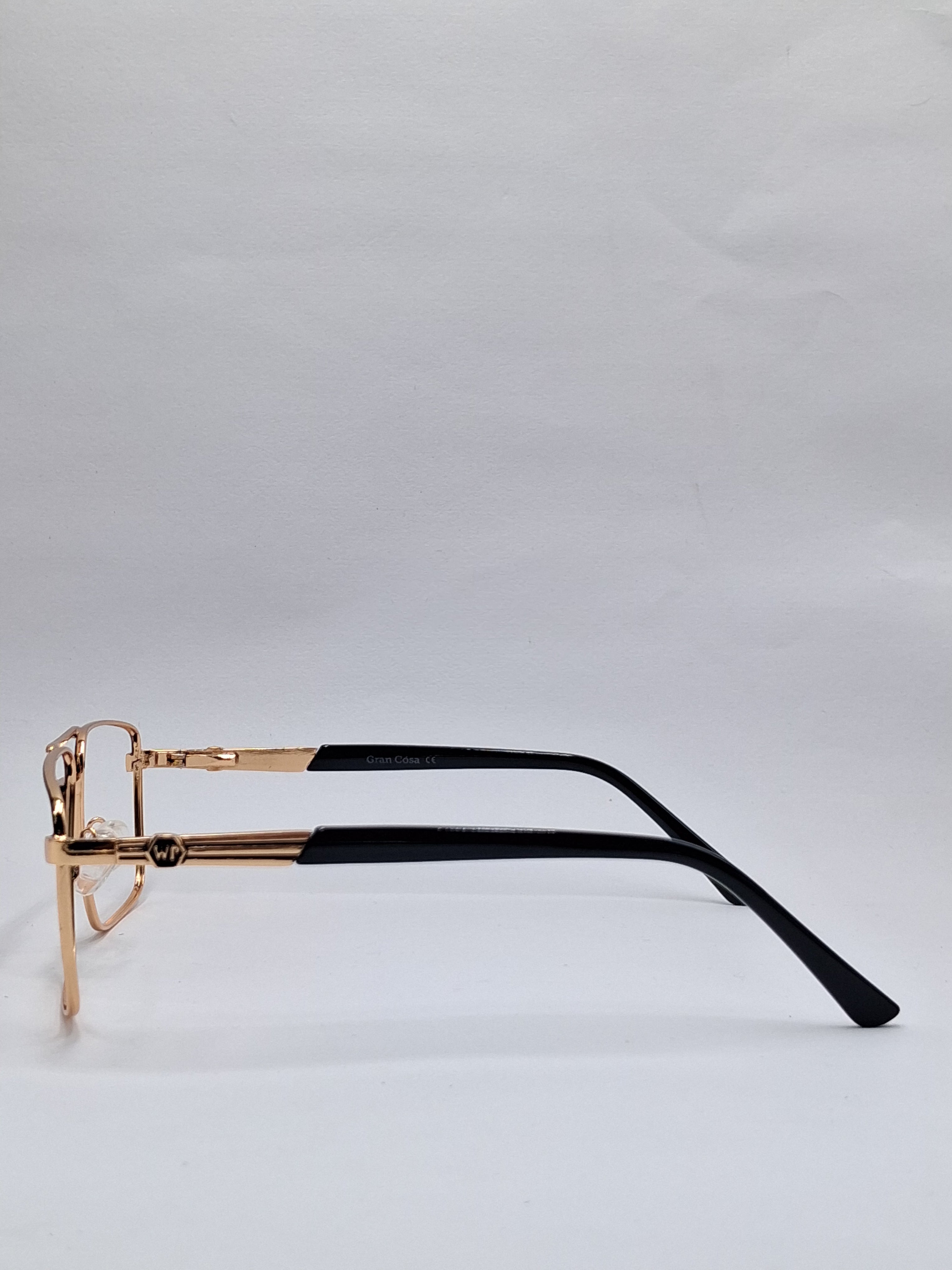 vision plus metallic double bar black and gold metal frame