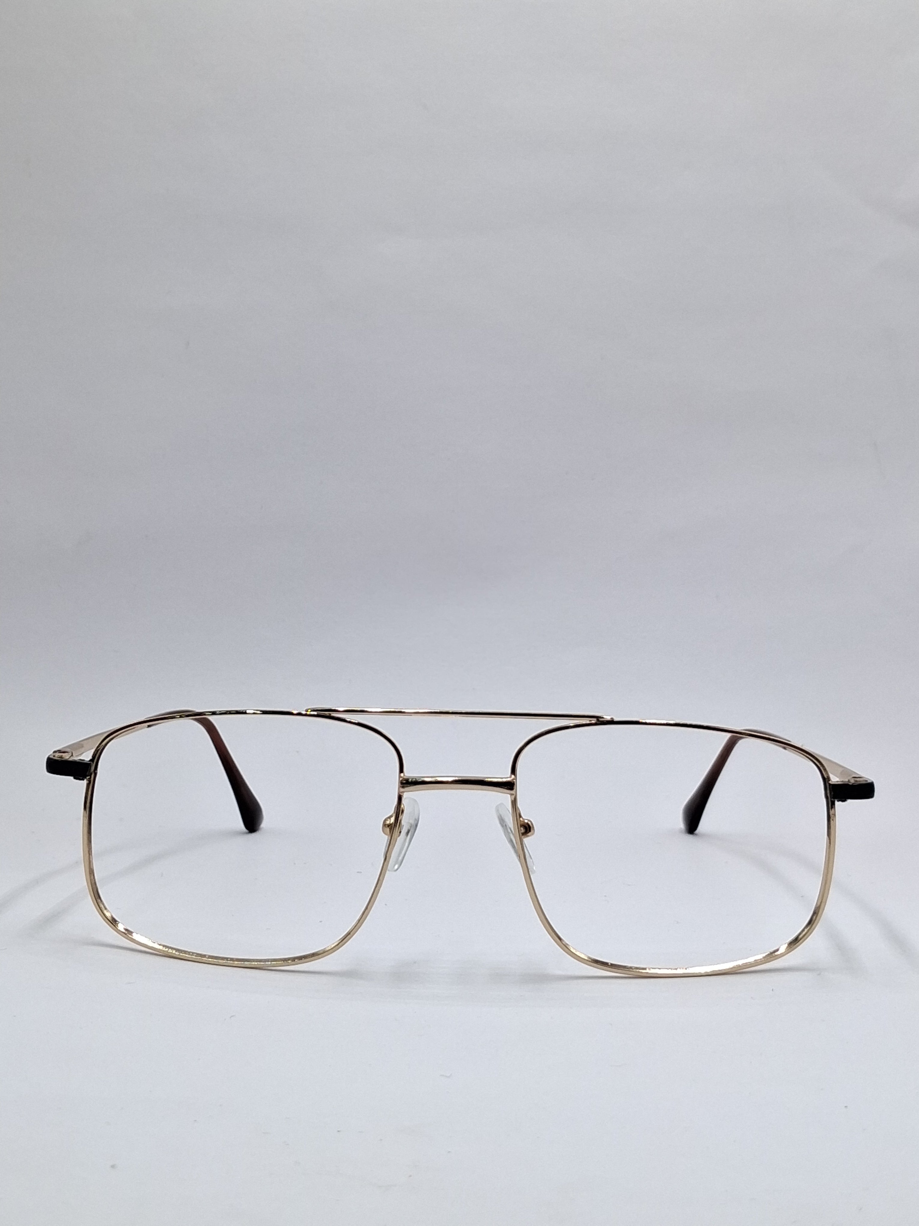vision plus metallic double bar gold metal frame