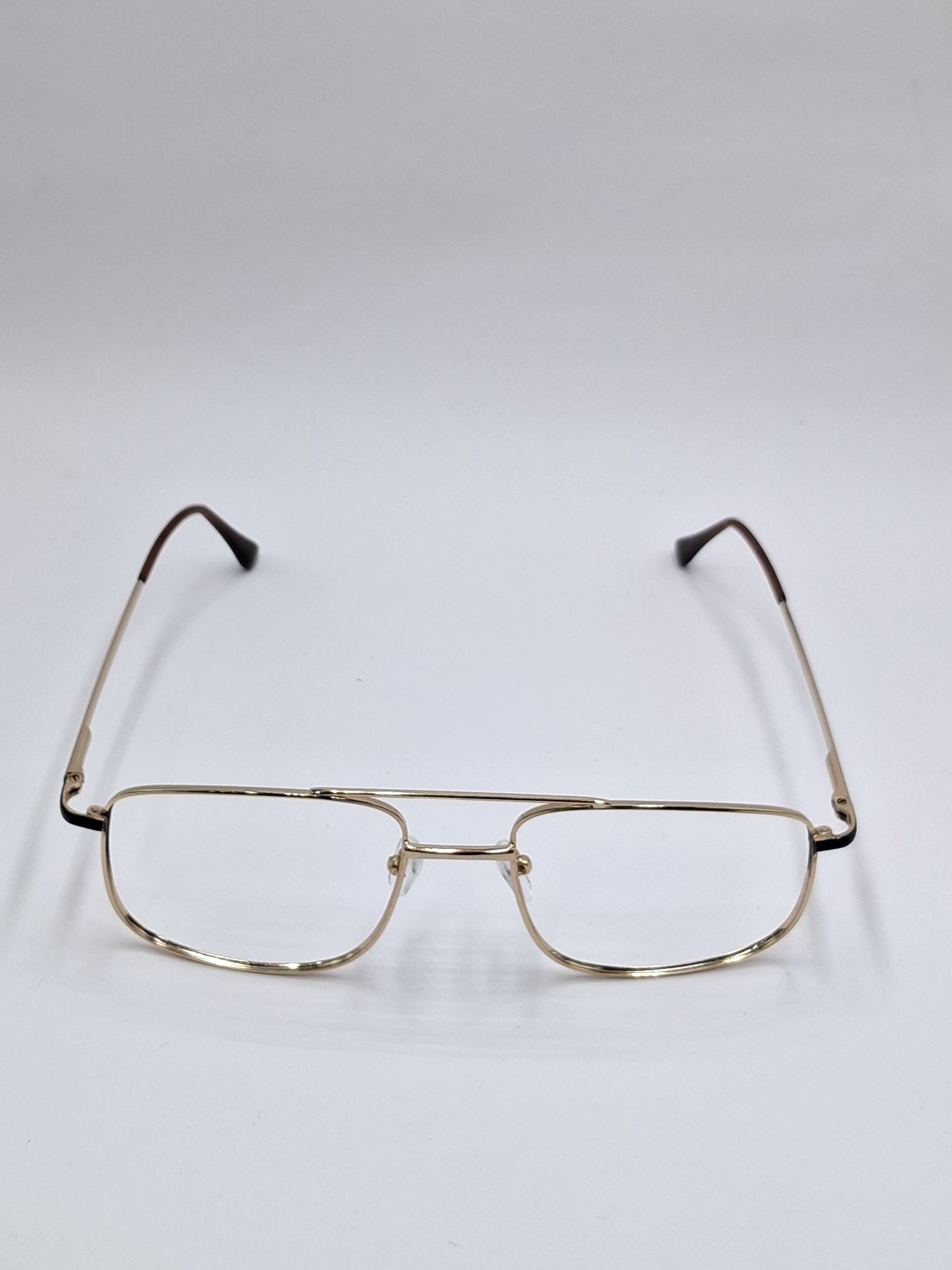 vision plus metallic double bar gold metal frame
