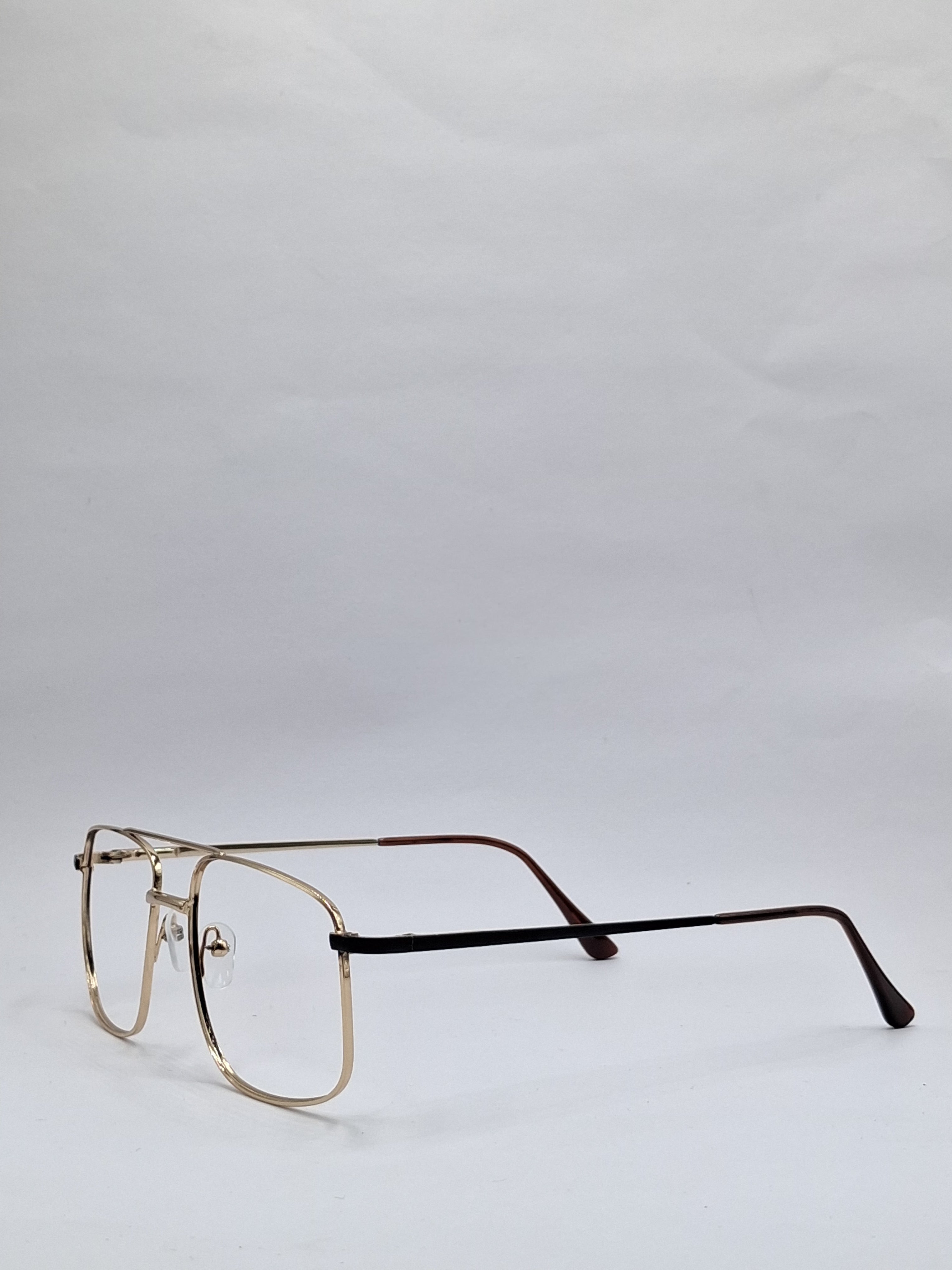 vision plus metallic double bar gold metal frame