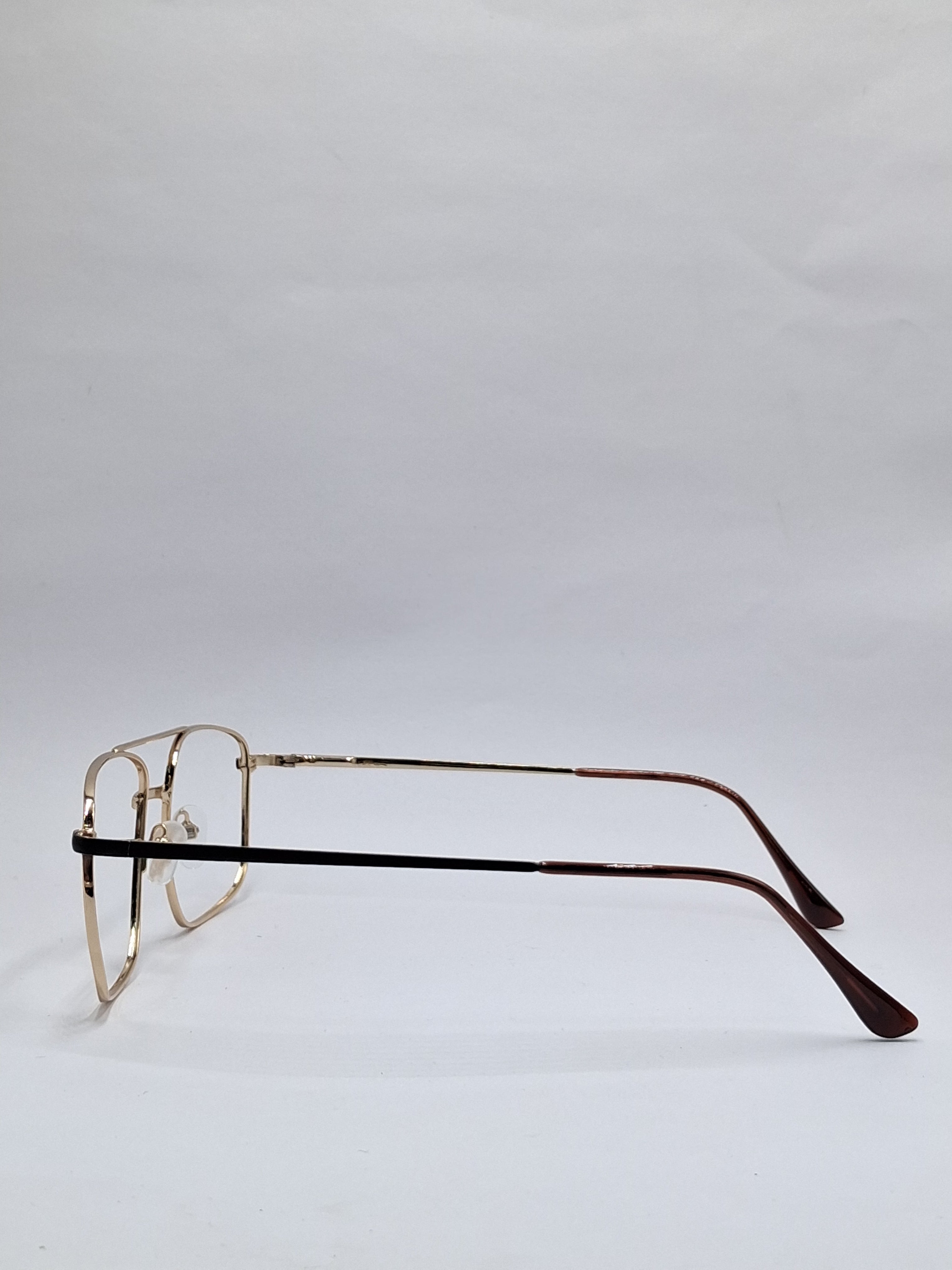 vision plus metallic double bar gold metal frame