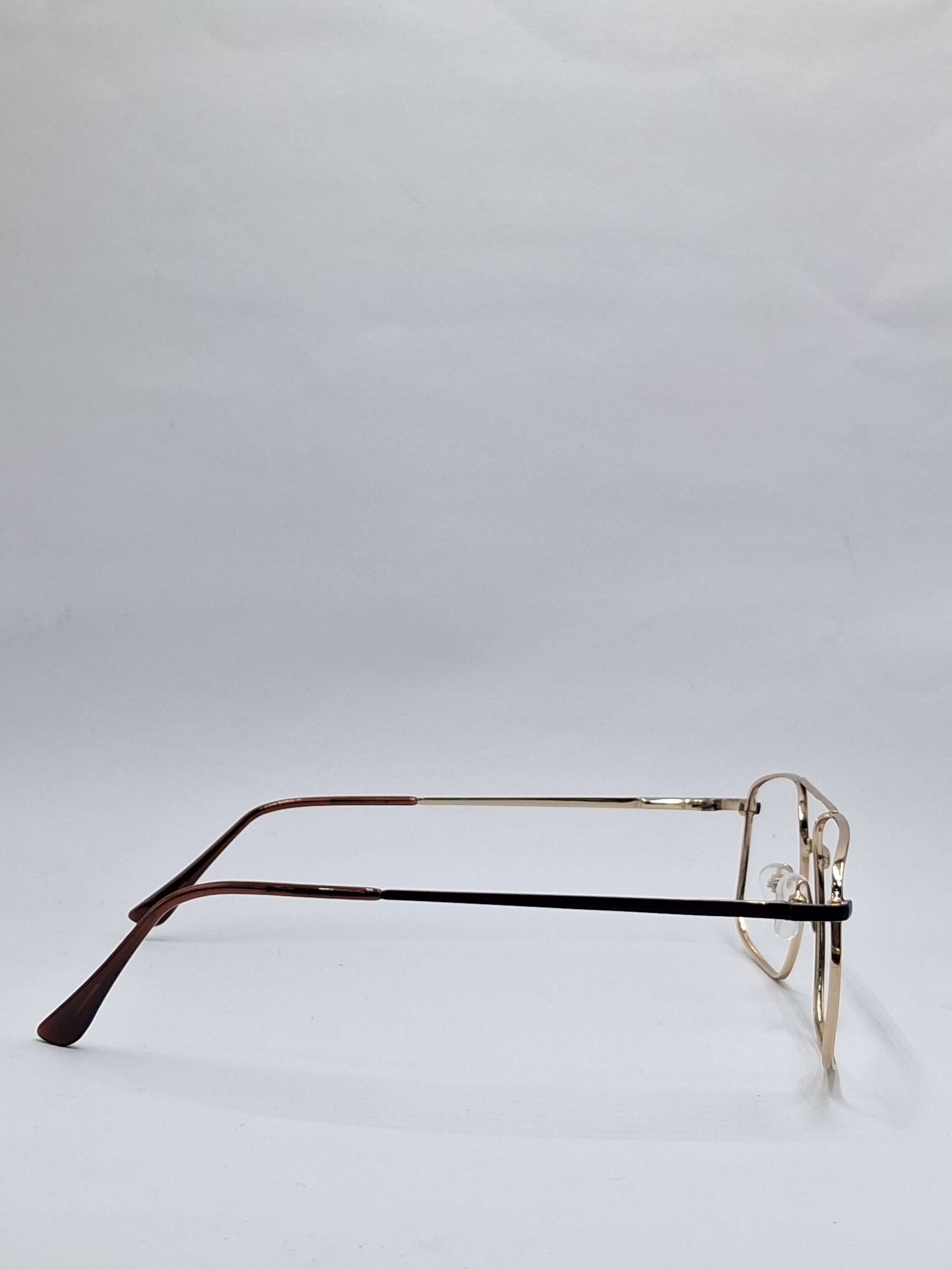 vision plus metallic double bar gold metal frame