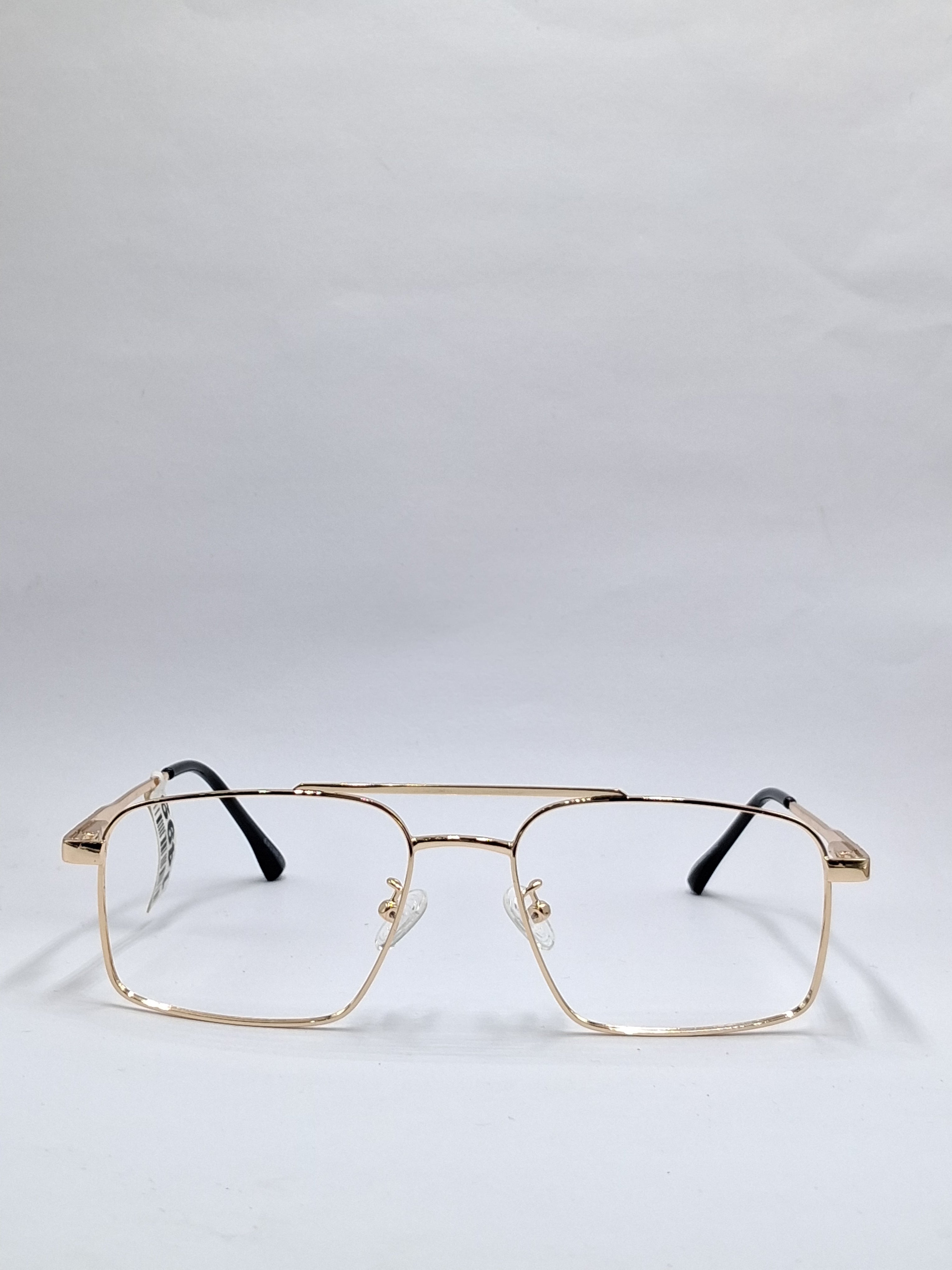 vision plus metallic double bar gold metal frame