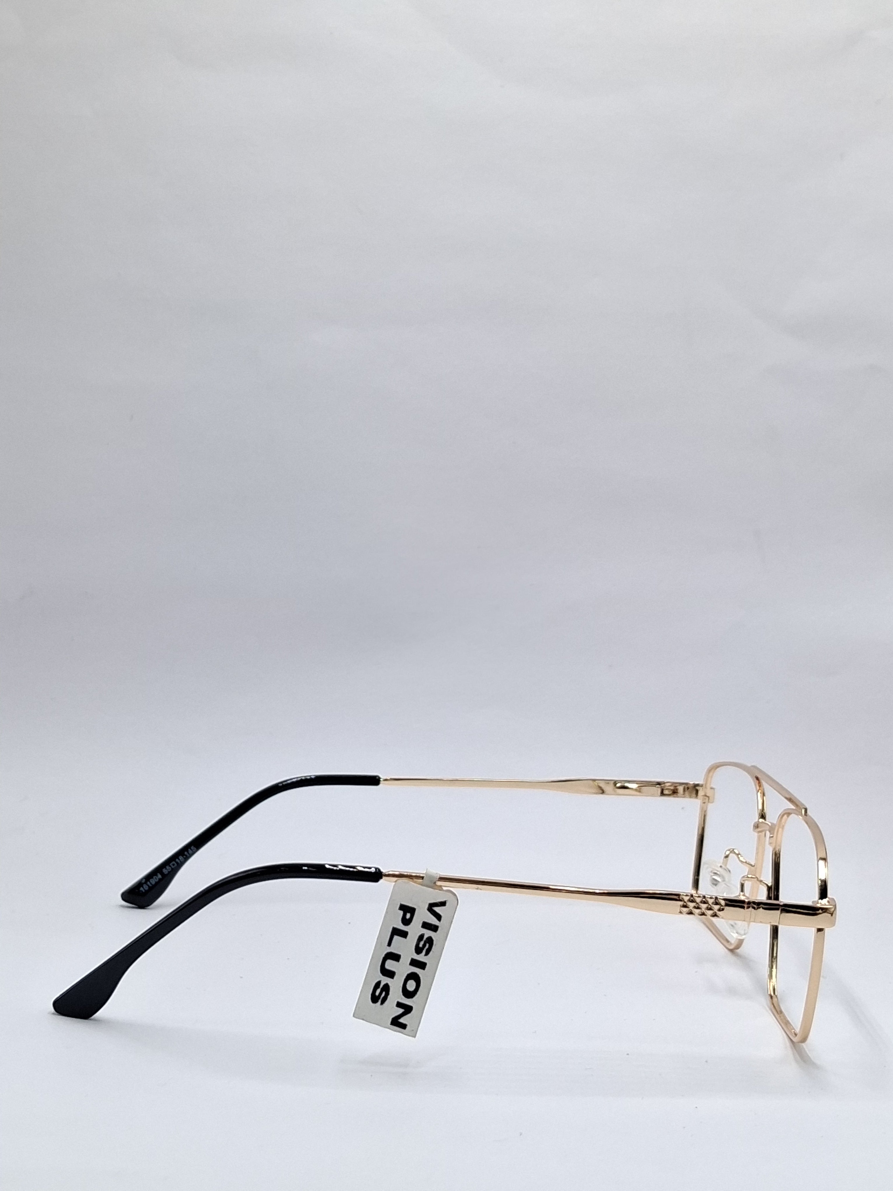 vision plus metallic double bar gold metal frame
