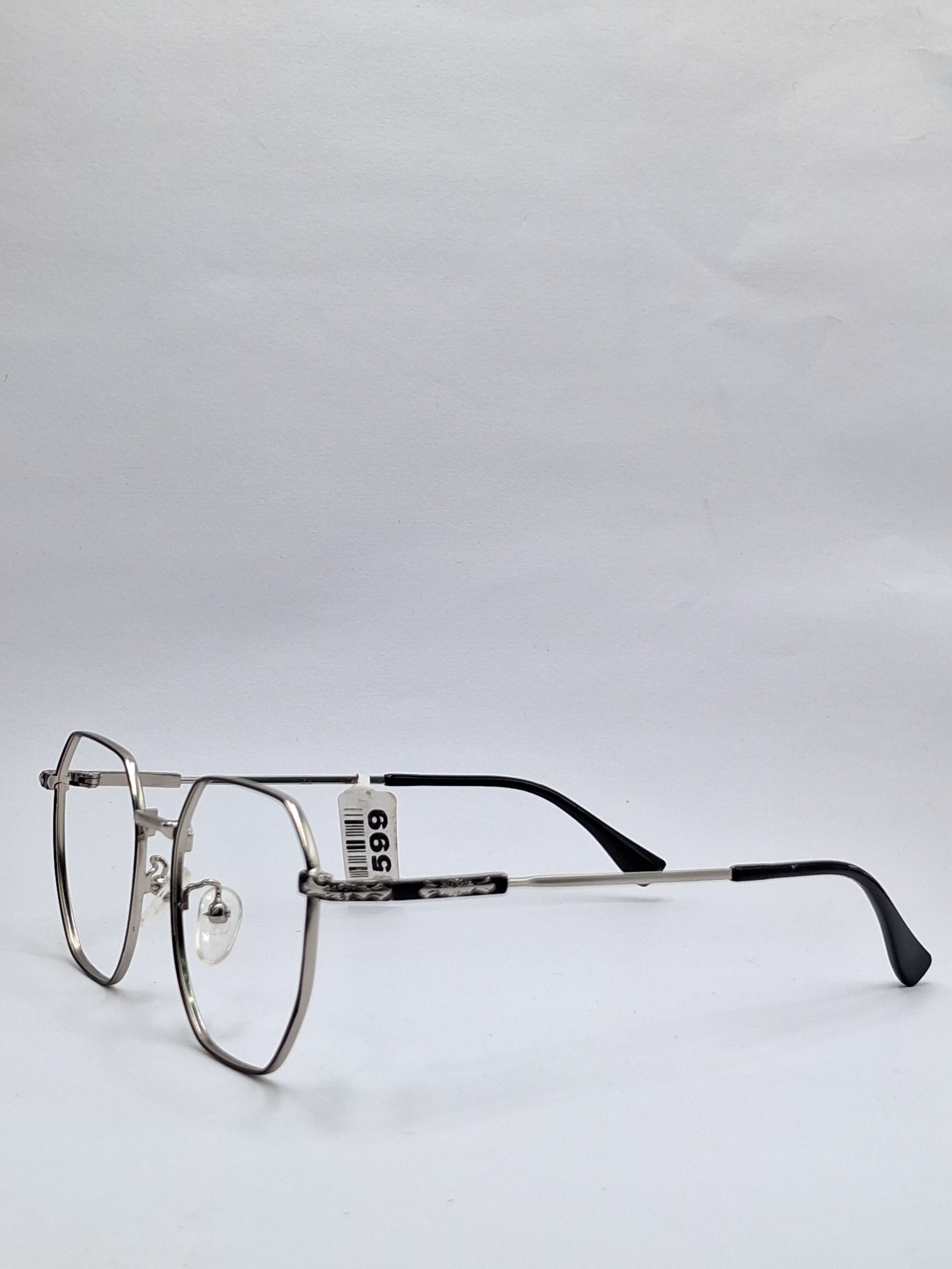 vision plus metallic silver metal frame