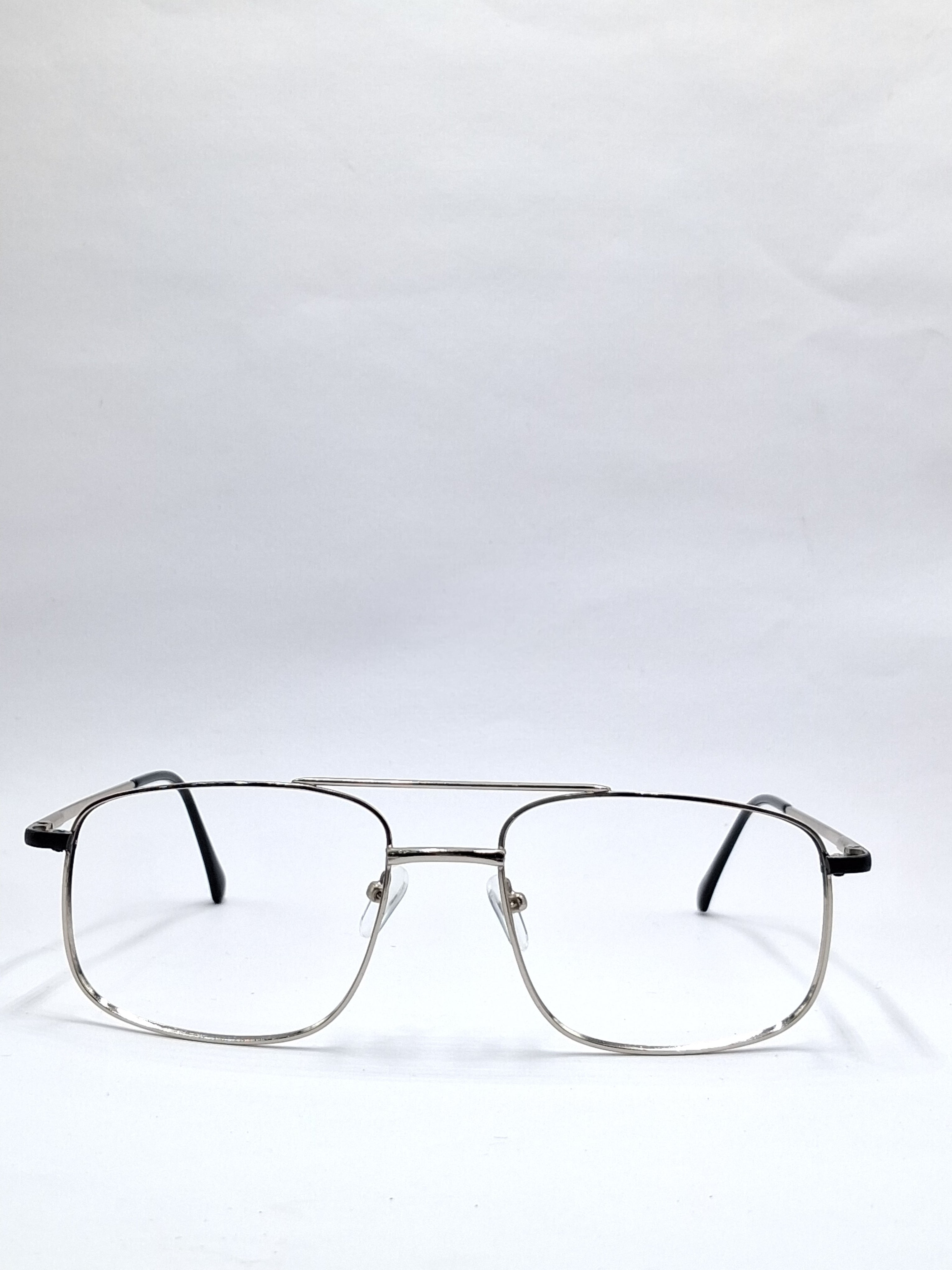 vision plus metallic silver and black metal frame