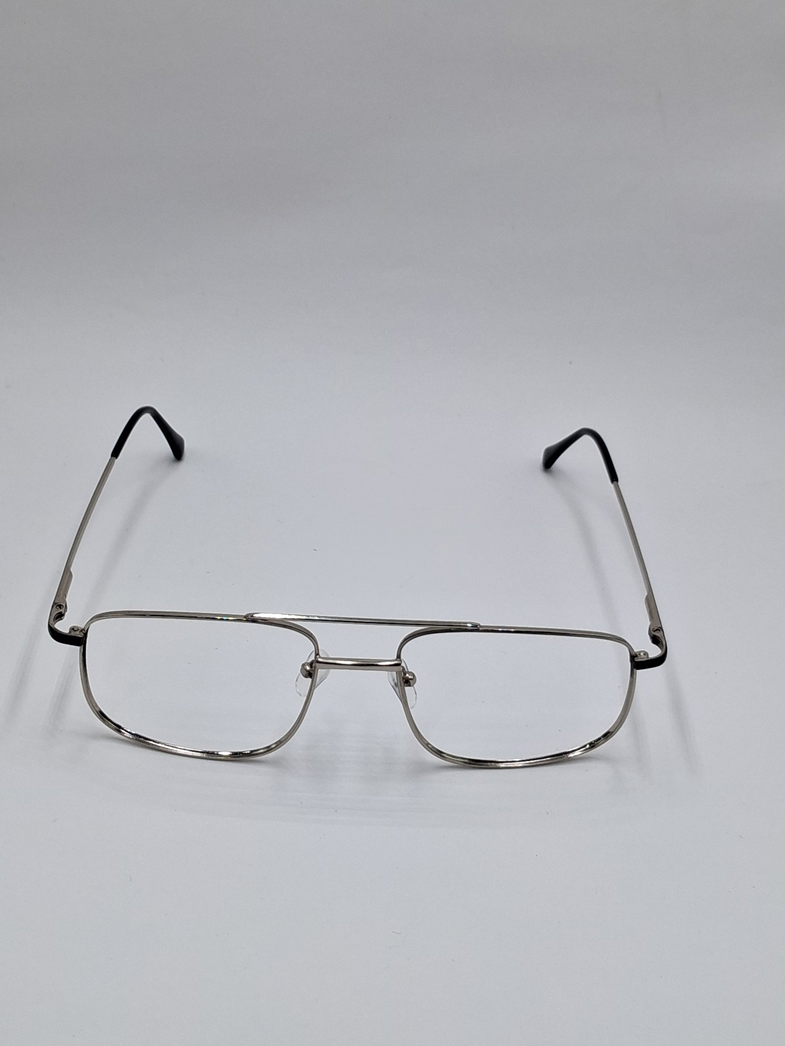 vision plus metallic silver and black metal frame