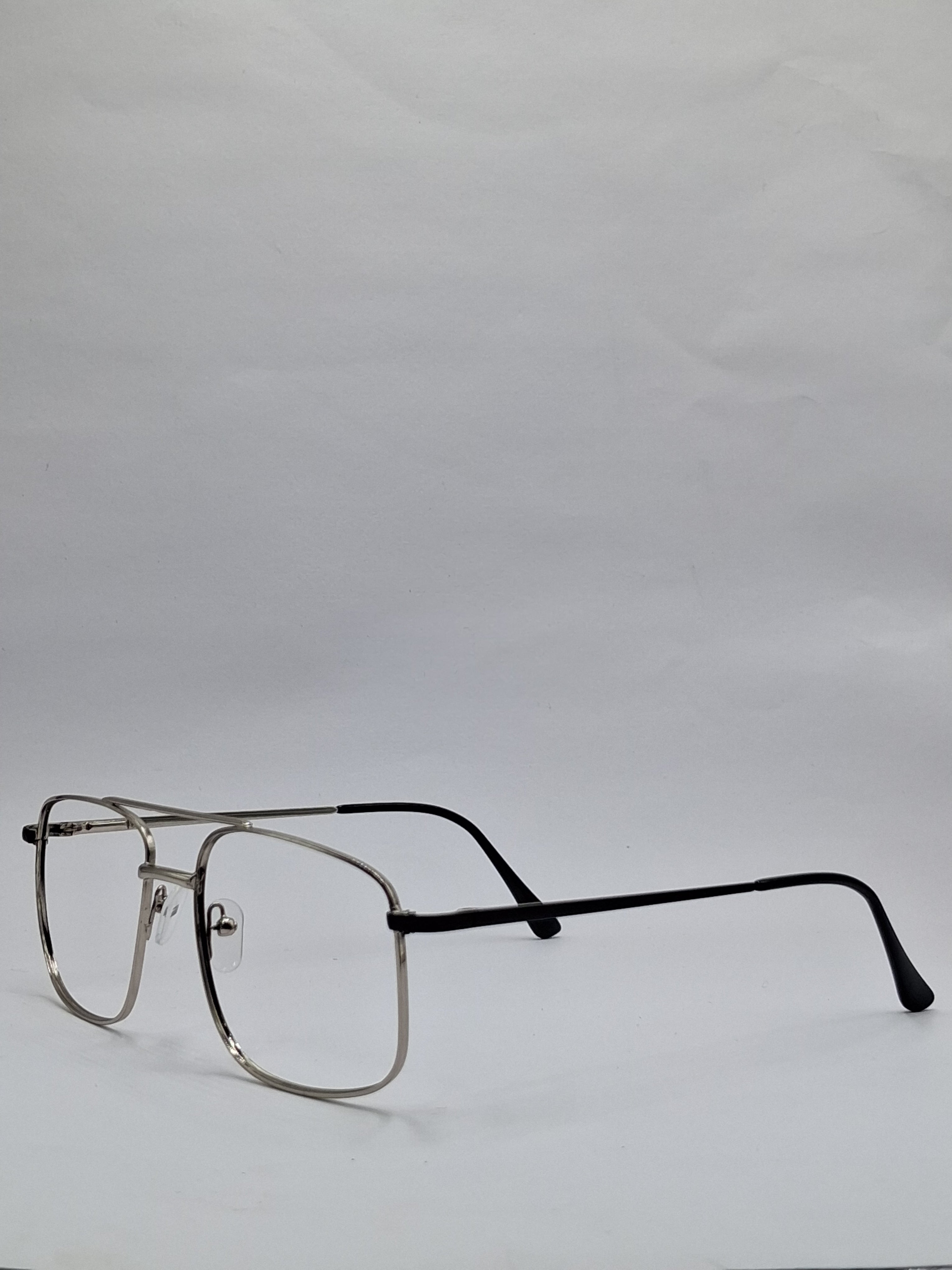 vision plus metallic silver and black metal frame