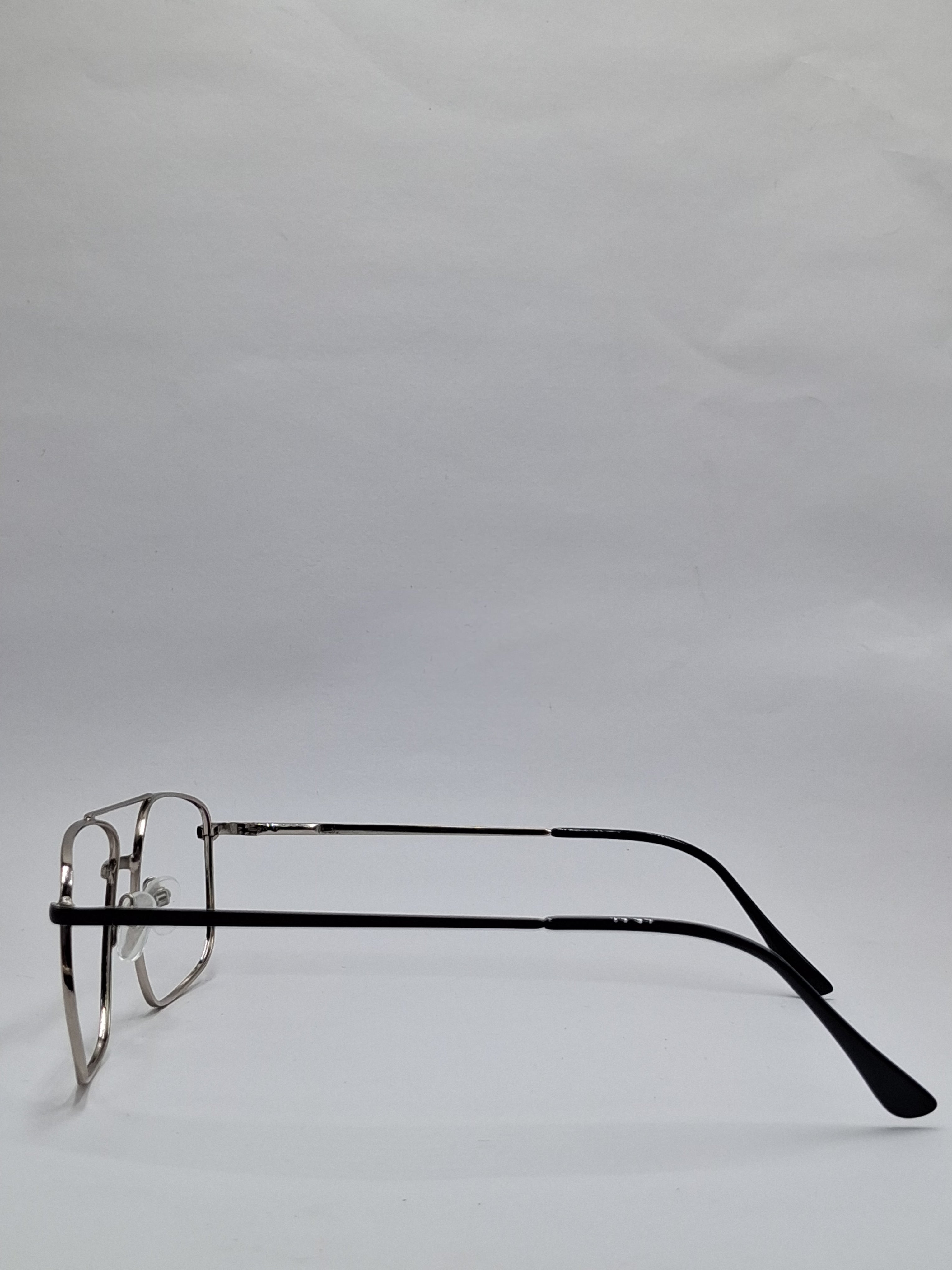 vision plus metallic silver and black metal frame