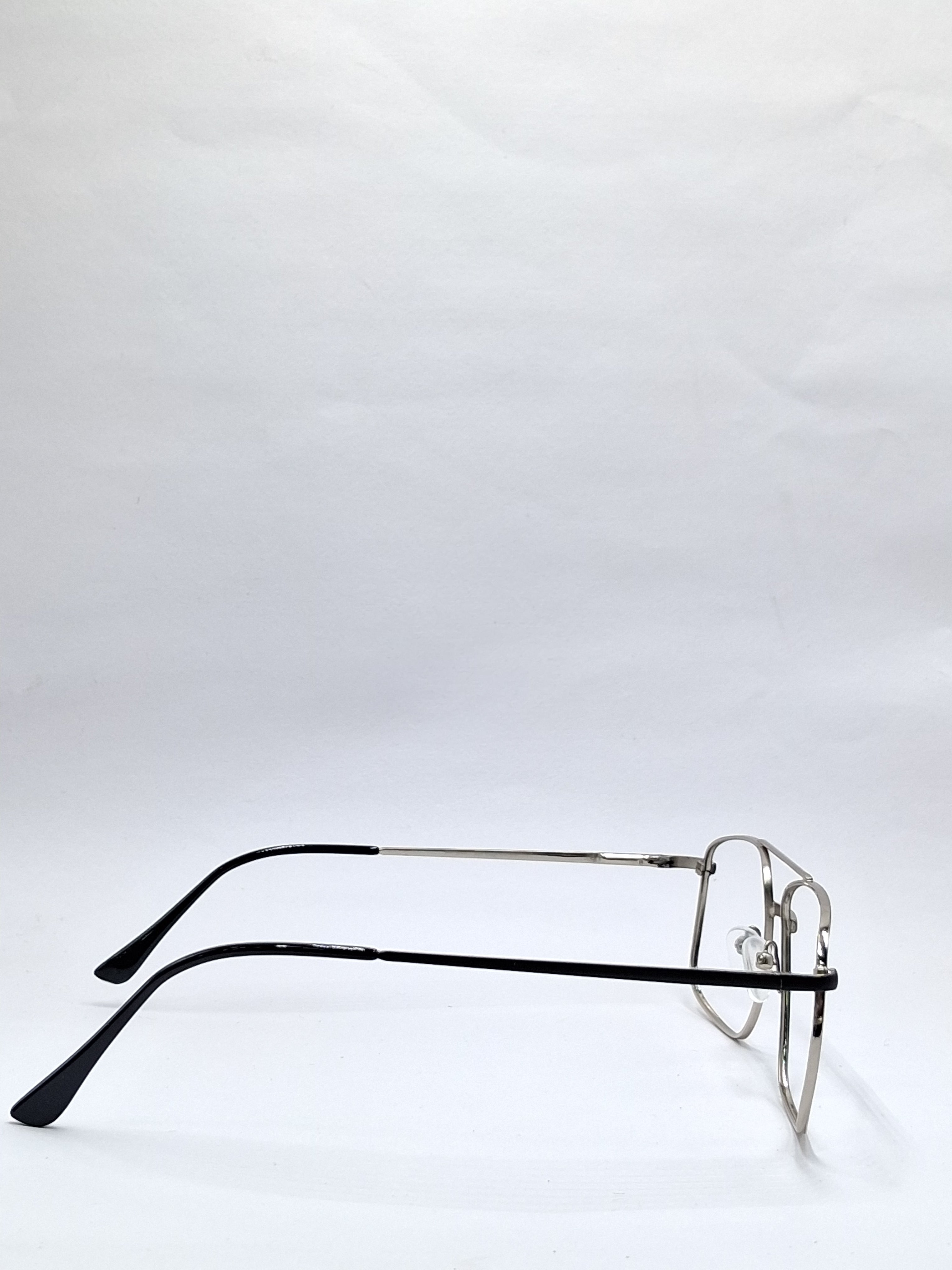 vision plus metallic silver and black metal frame