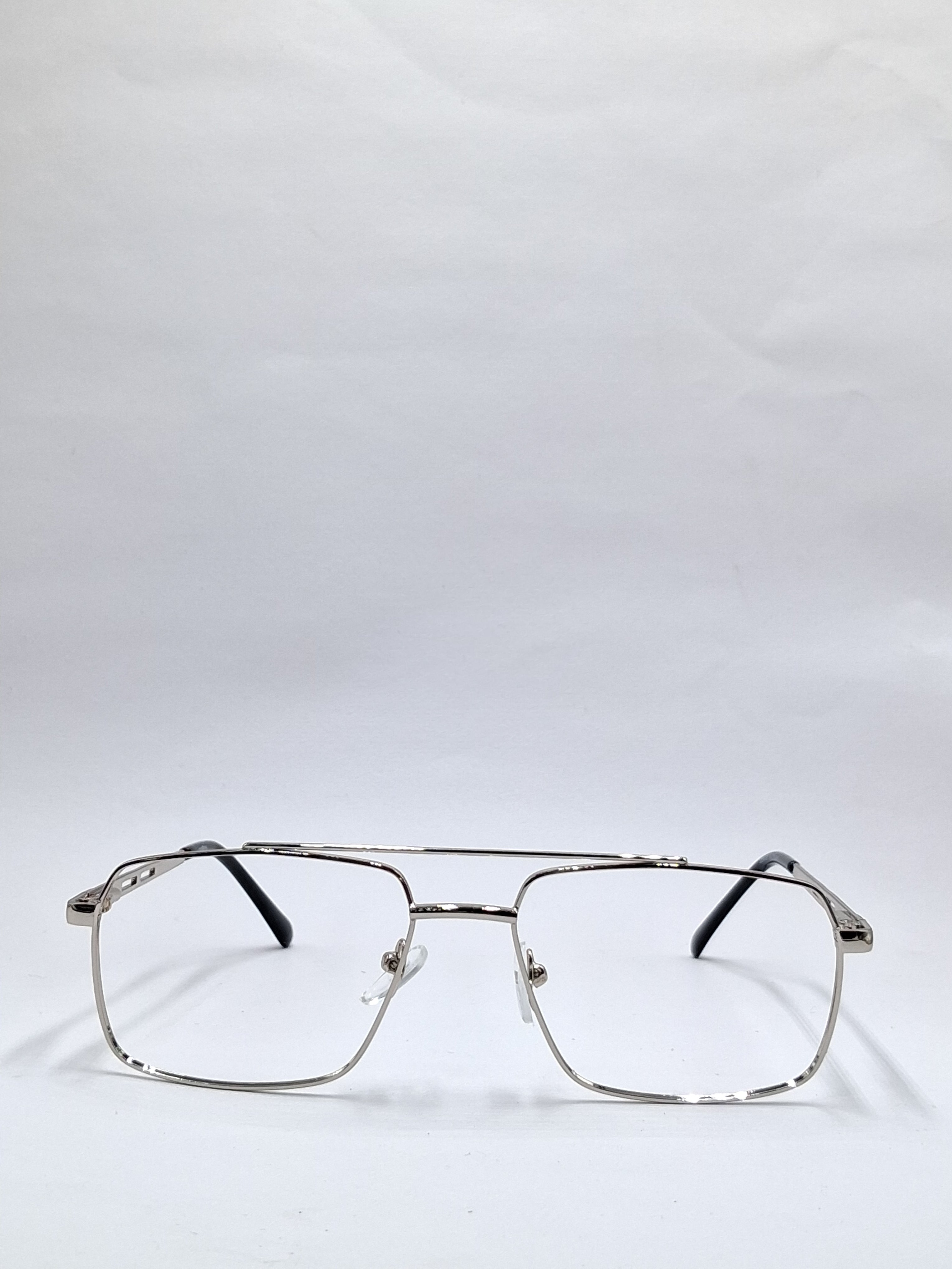 vision pus metallic double bar silver metal frame
