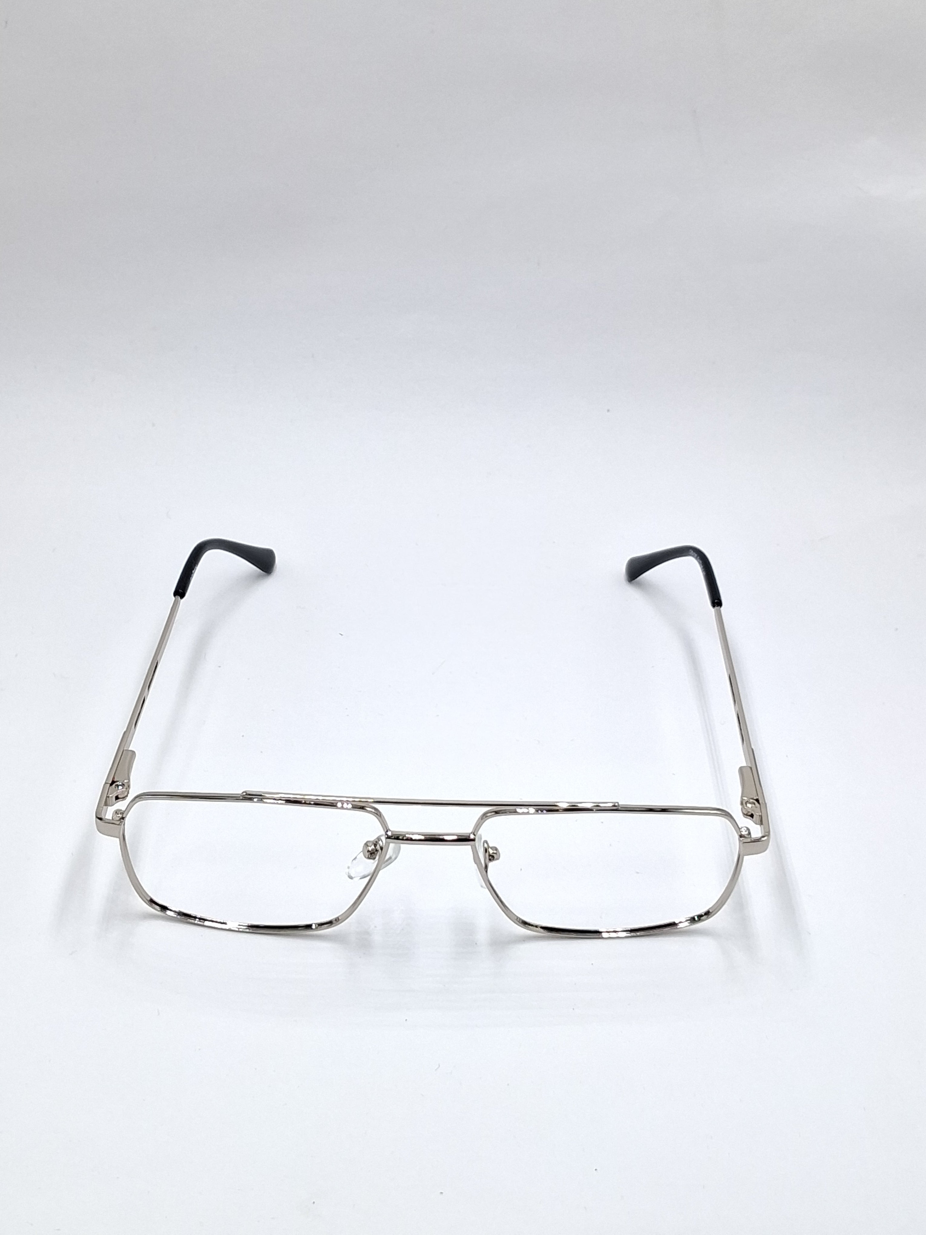 vision pus metallic double bar silver metal frame