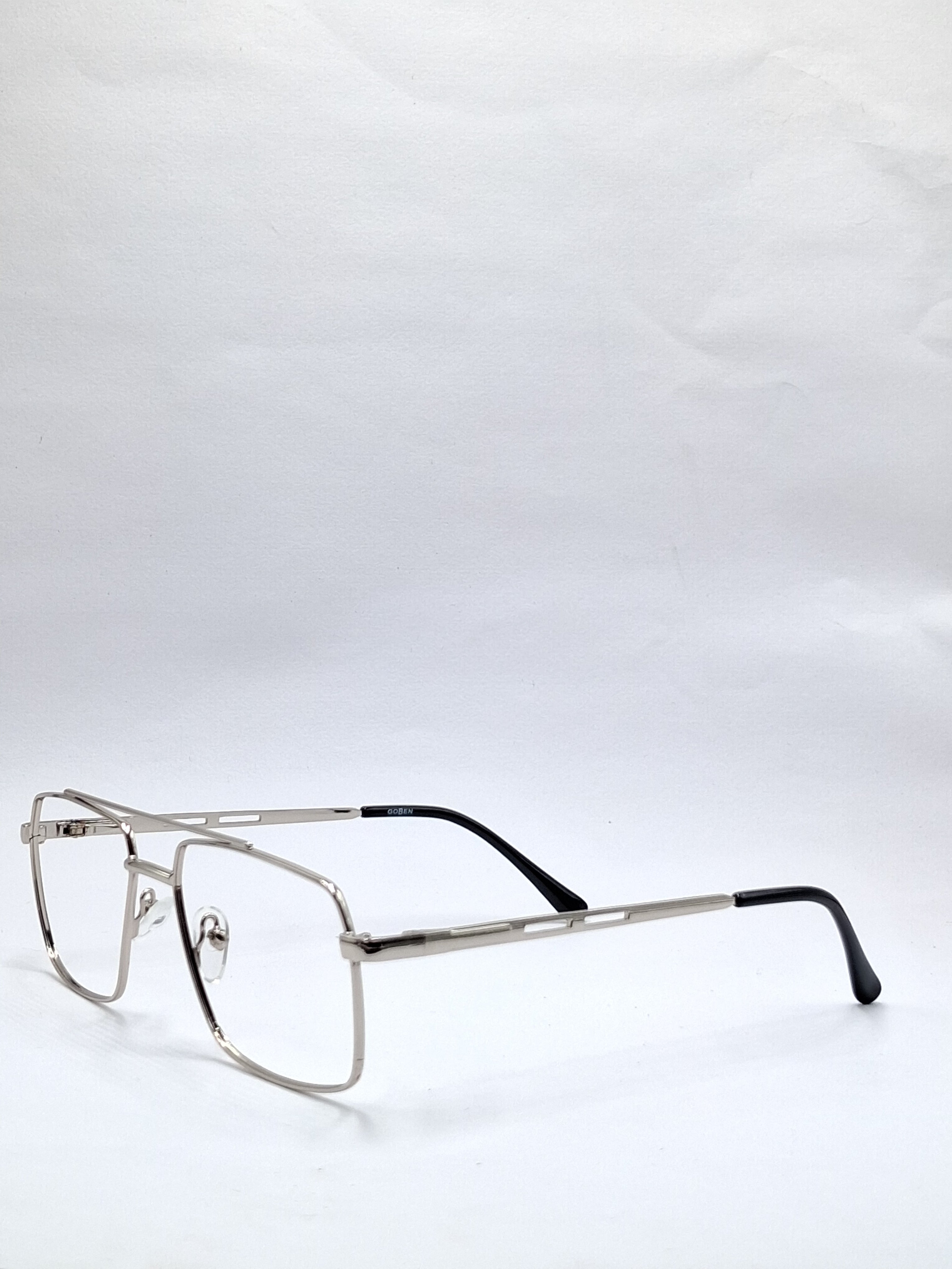 vision pus metallic double bar silver metal frame