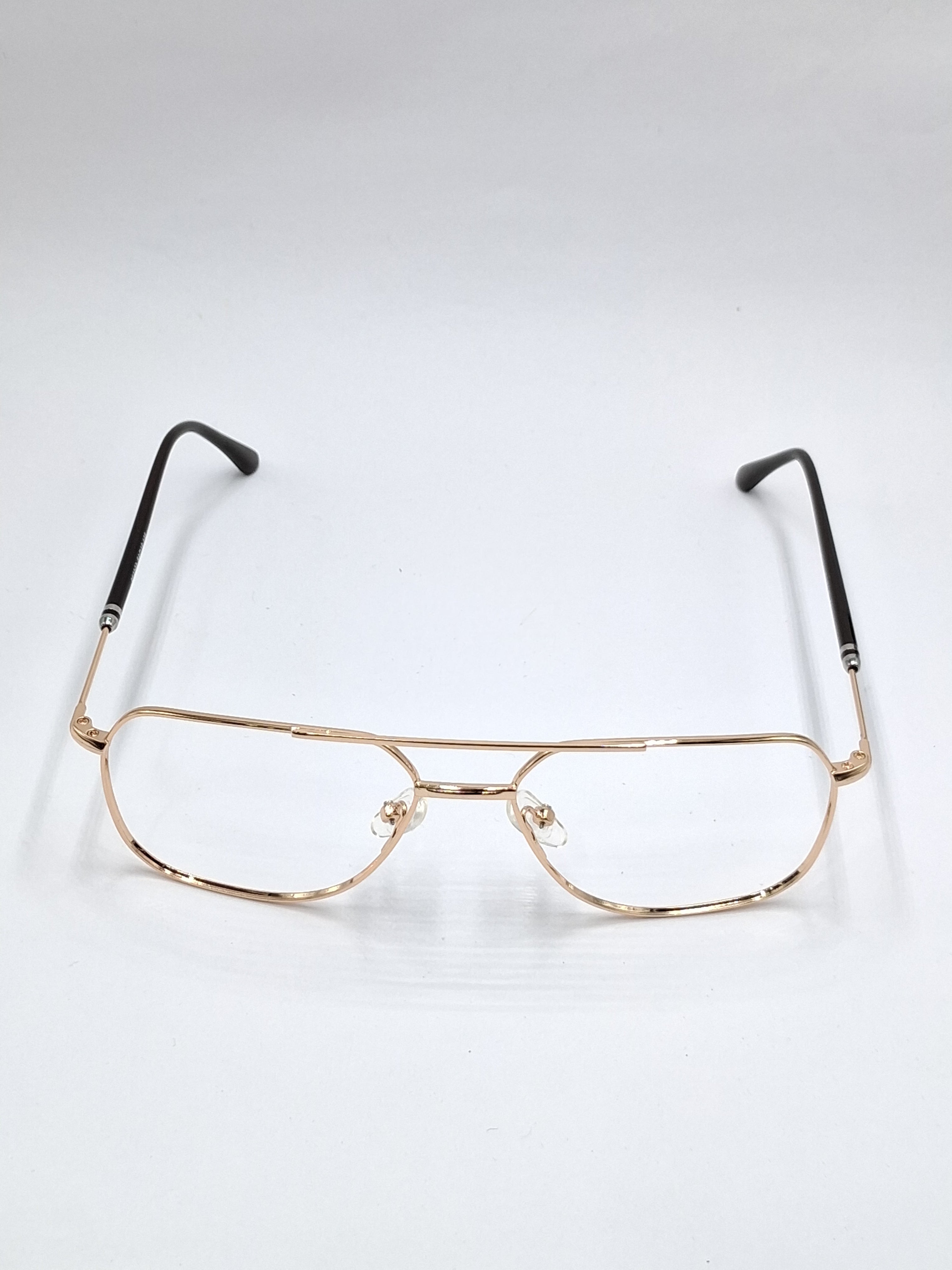 vision plus metallic double bar gold and black metal frame