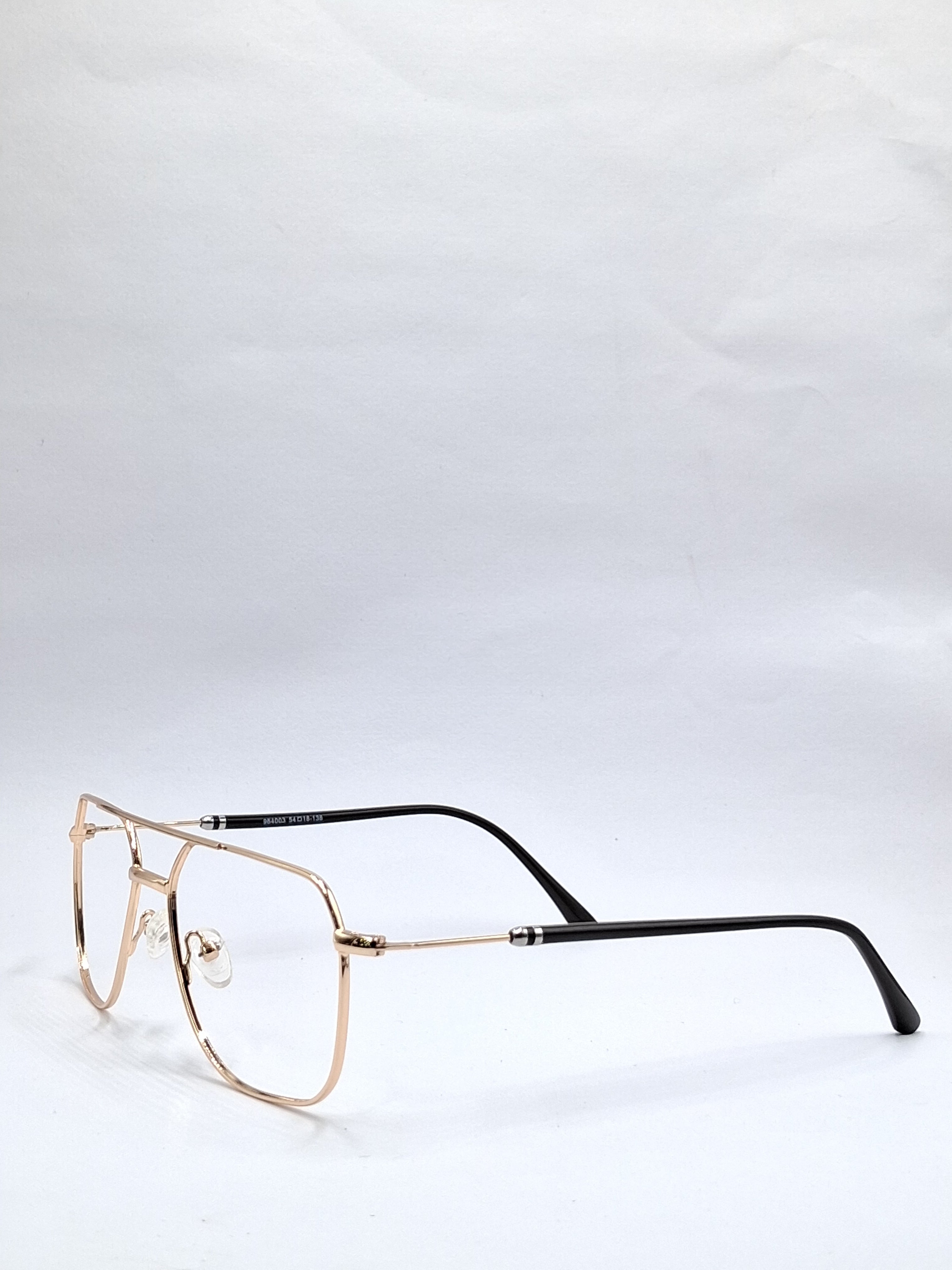 vision plus metallic double bar gold and black metal frame