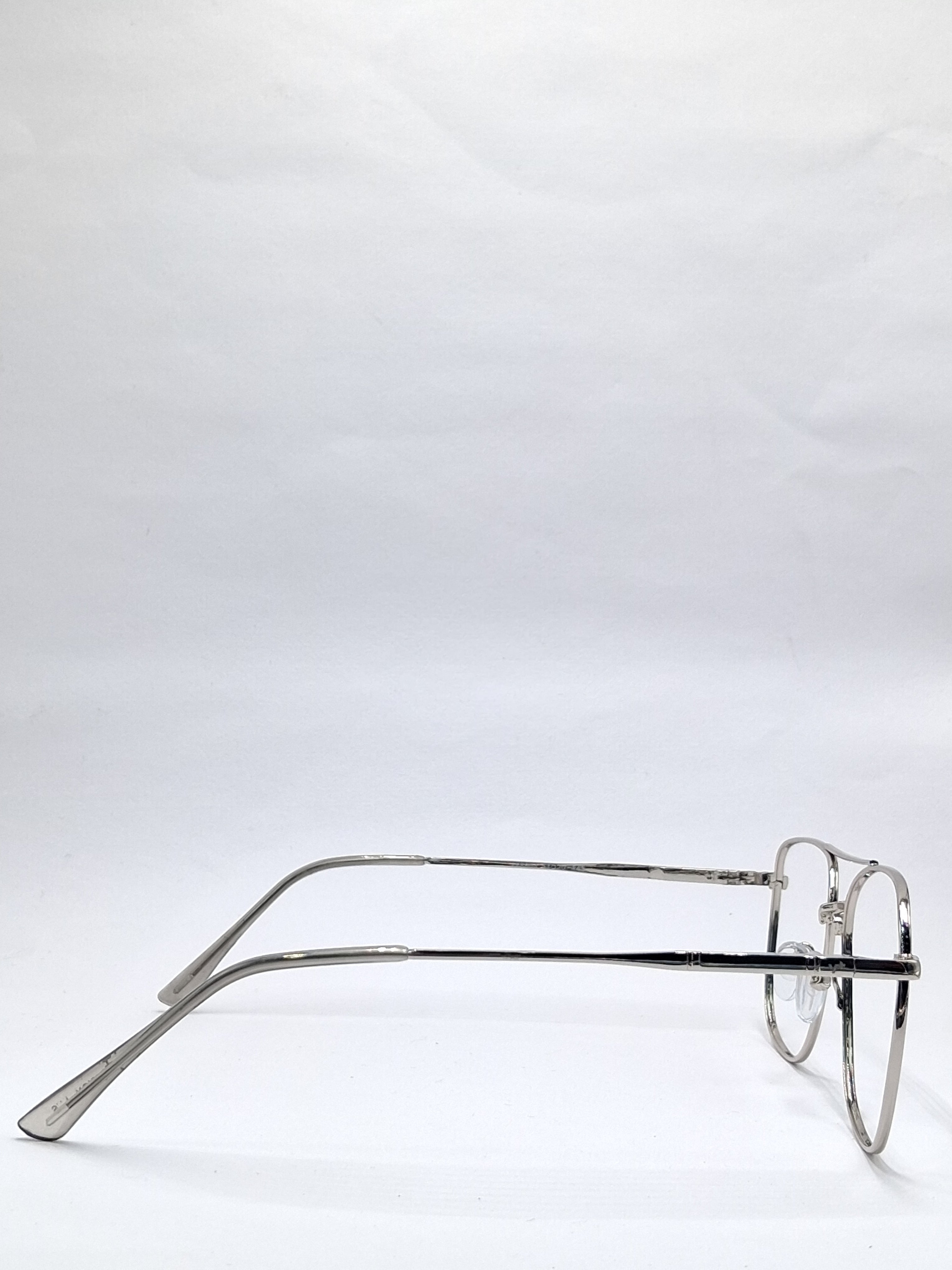 vision plus metallic double bar silver metal frame