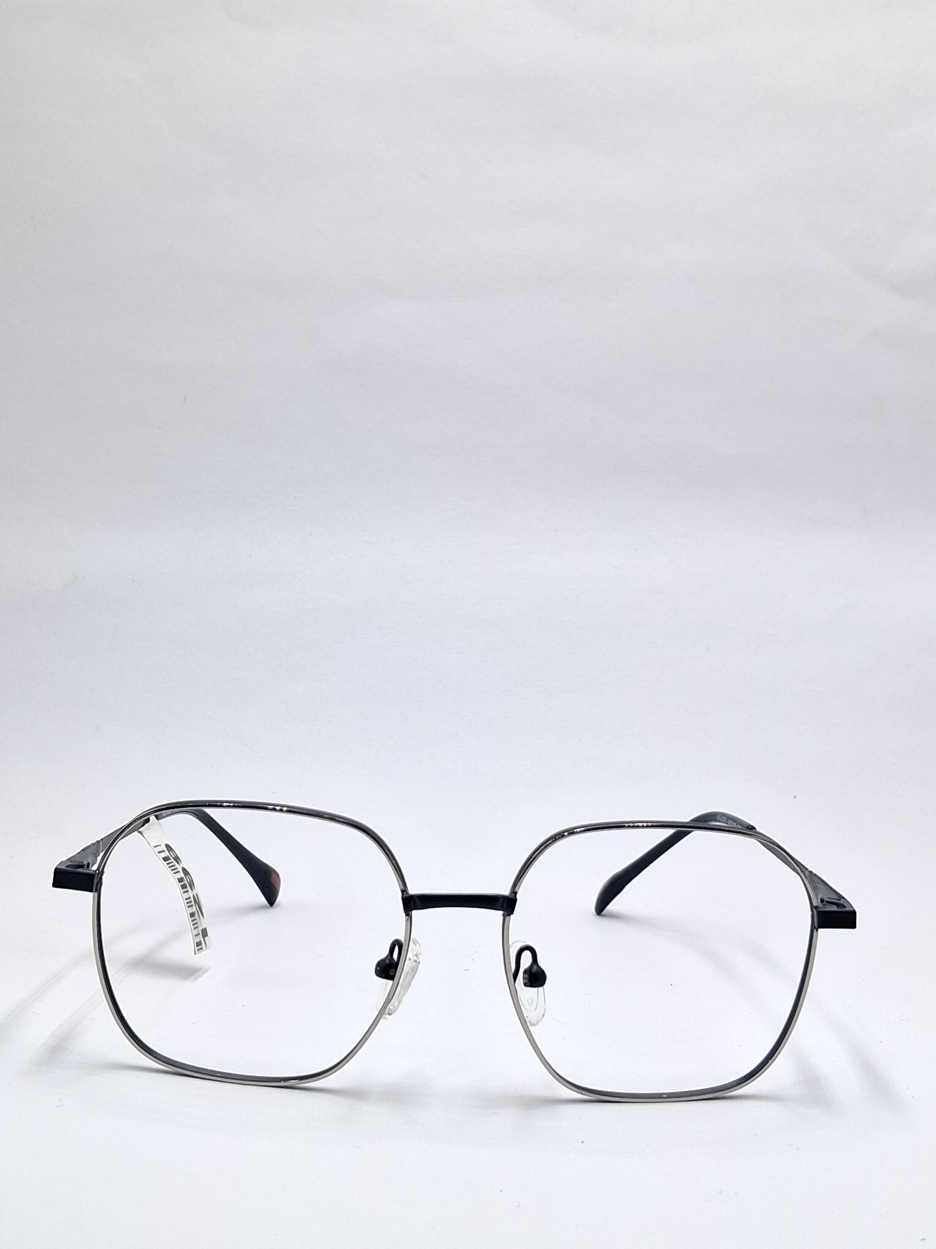 vision plus metallic silver and black metal frame