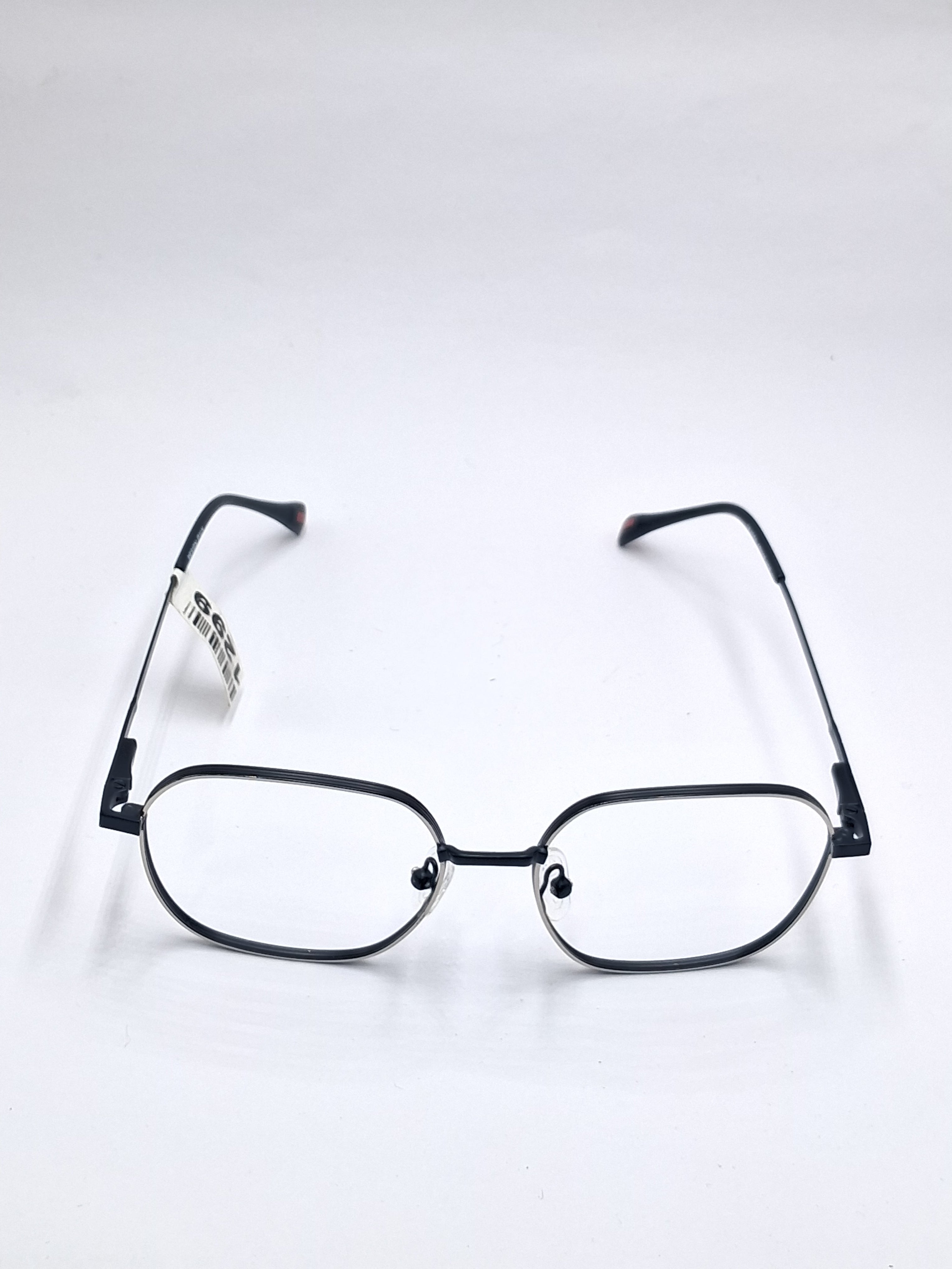 vision plus metallic silver and black metal frame