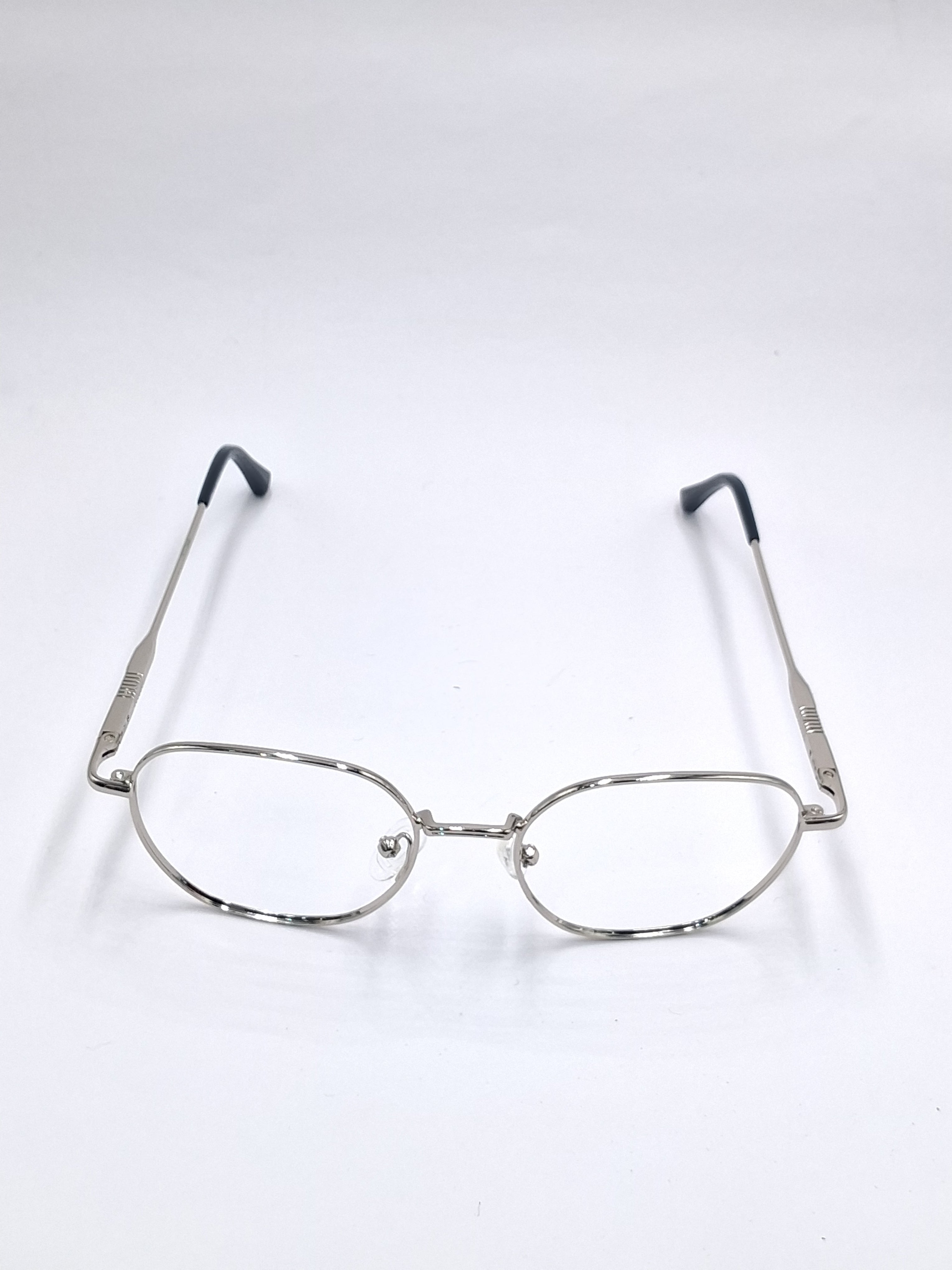 vision plus metallic silver metal frame