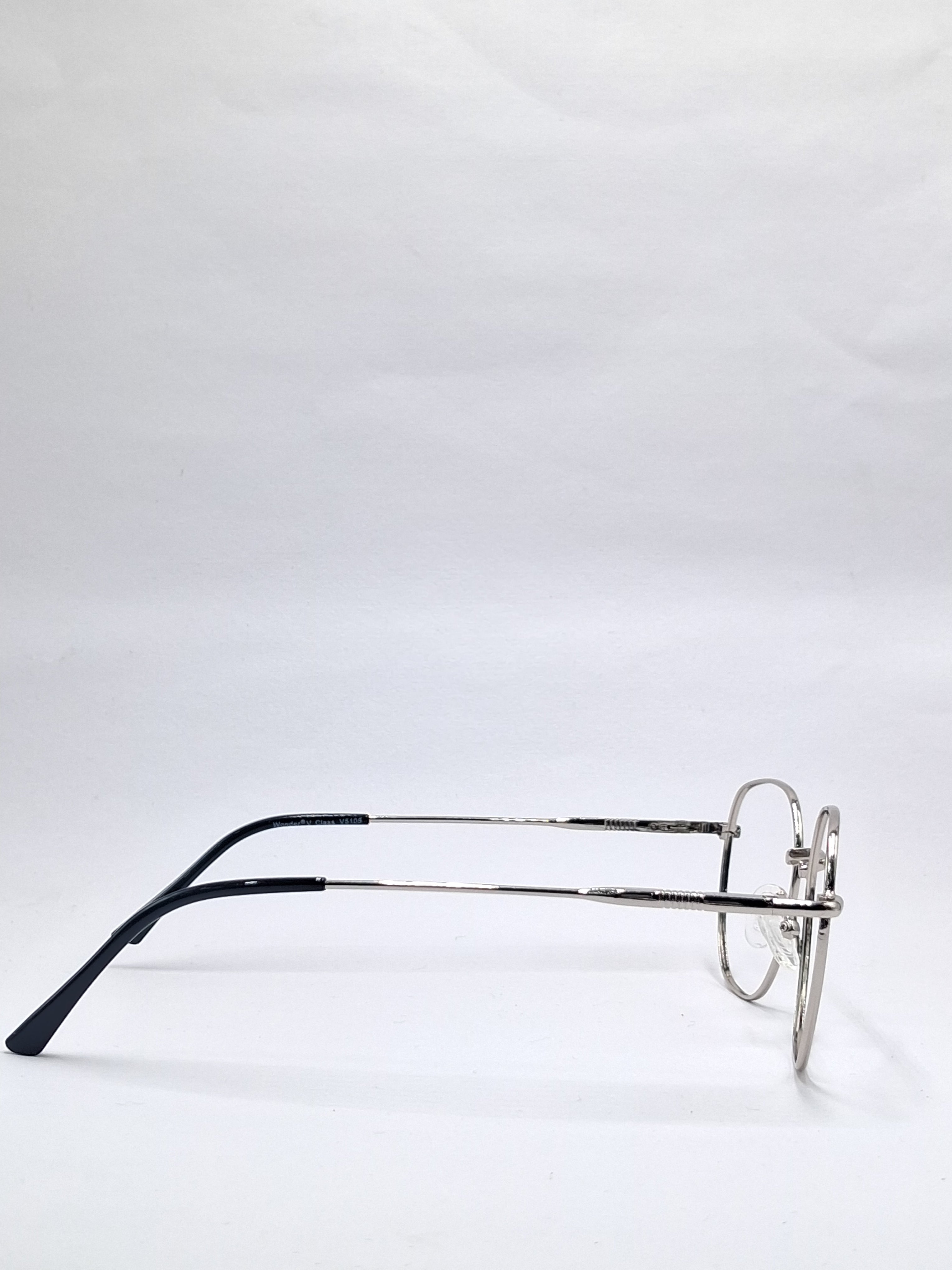 vision plus metallic silver metal frame