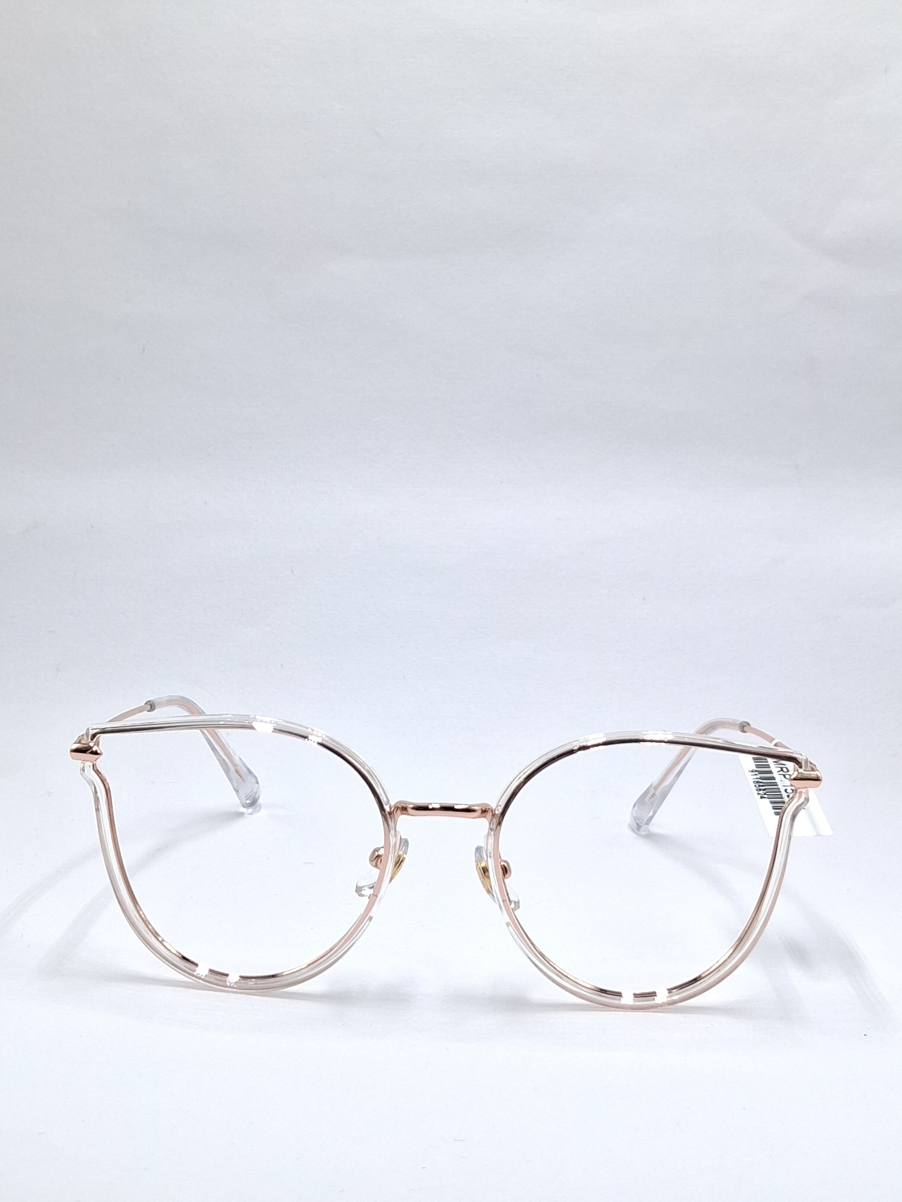 vision plus clear with gold metal with fiber frame