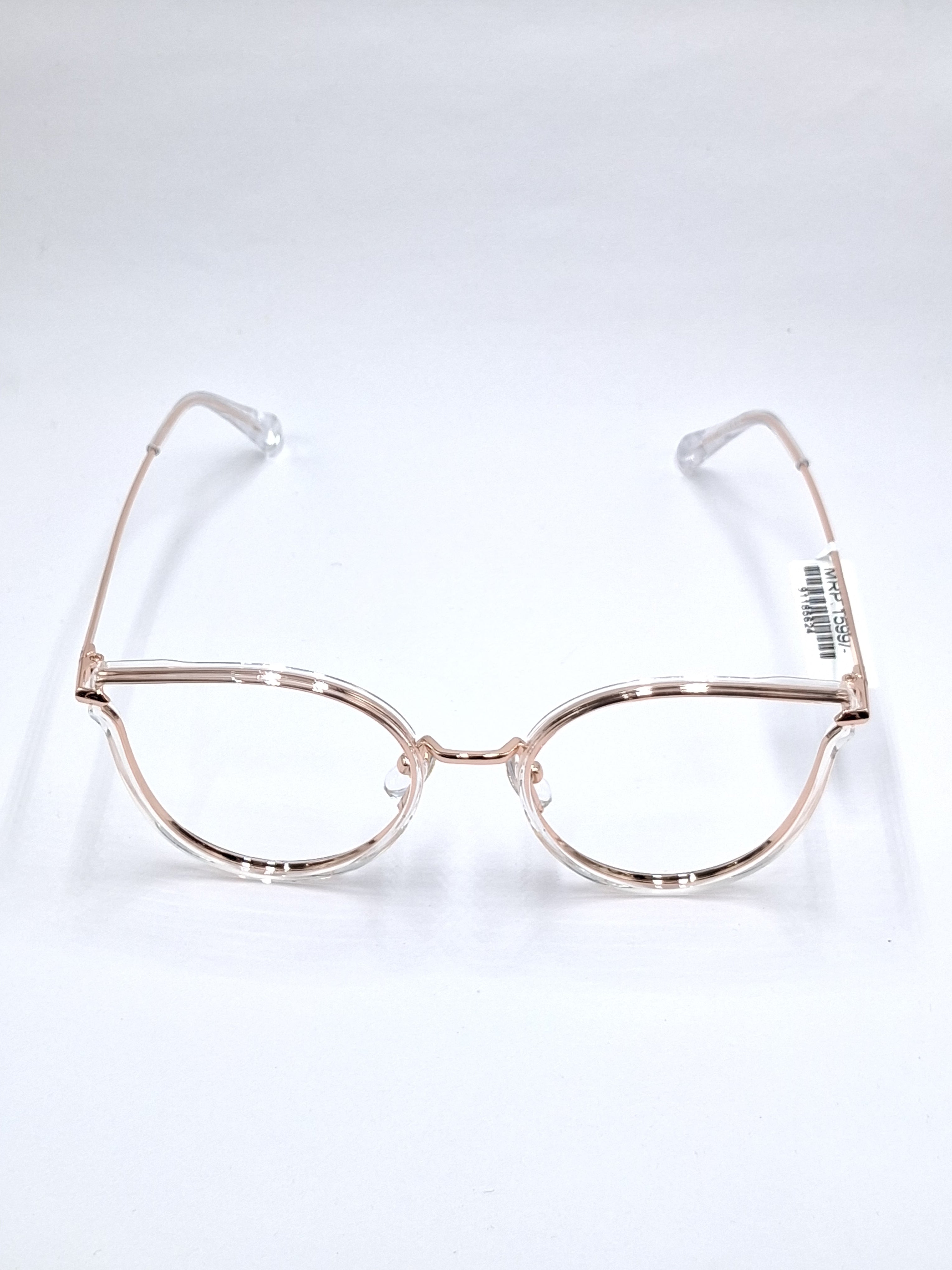 vision plus clear with gold metal with fiber frame