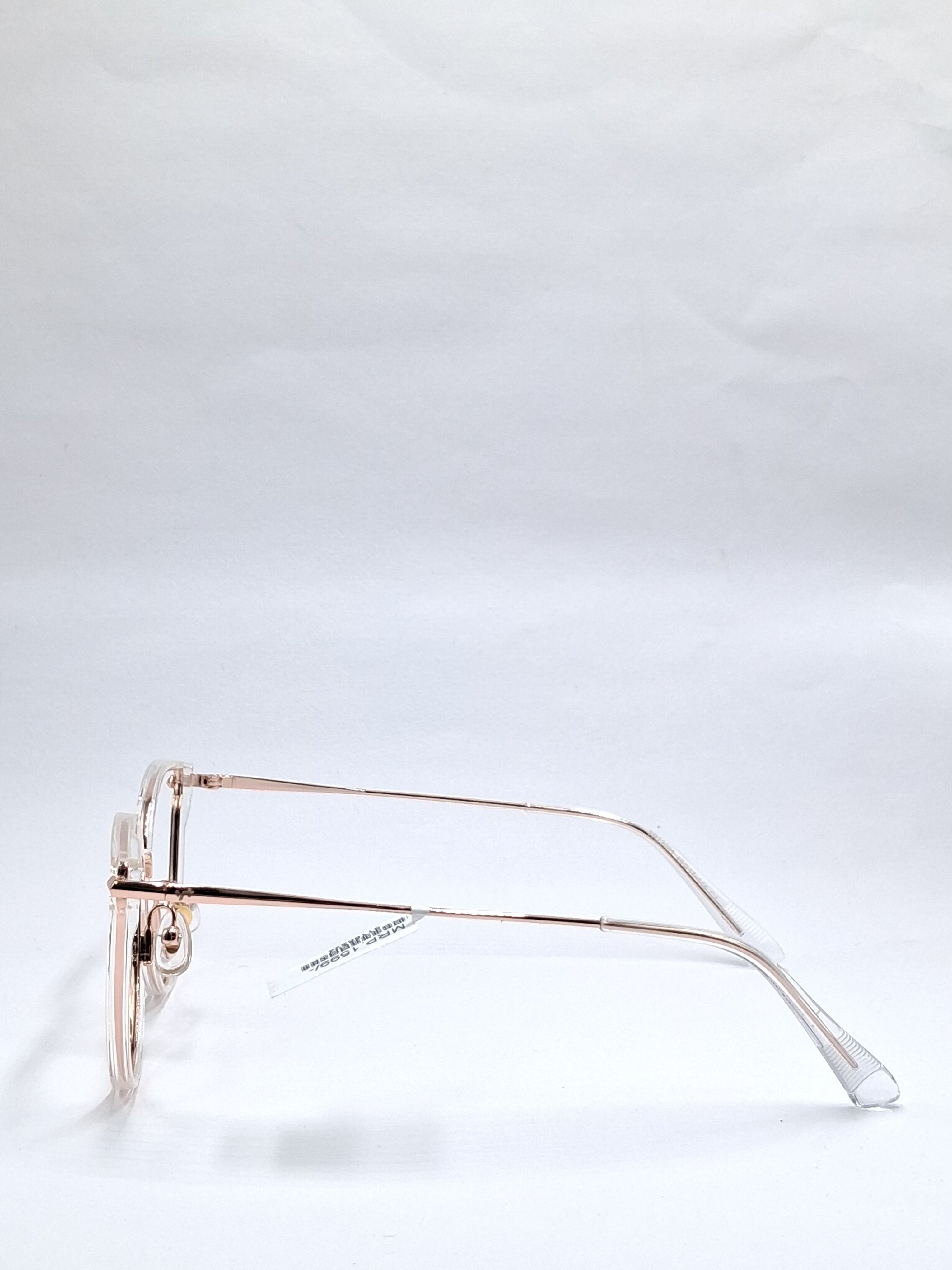 vision plus clear with gold metal with fiber frame