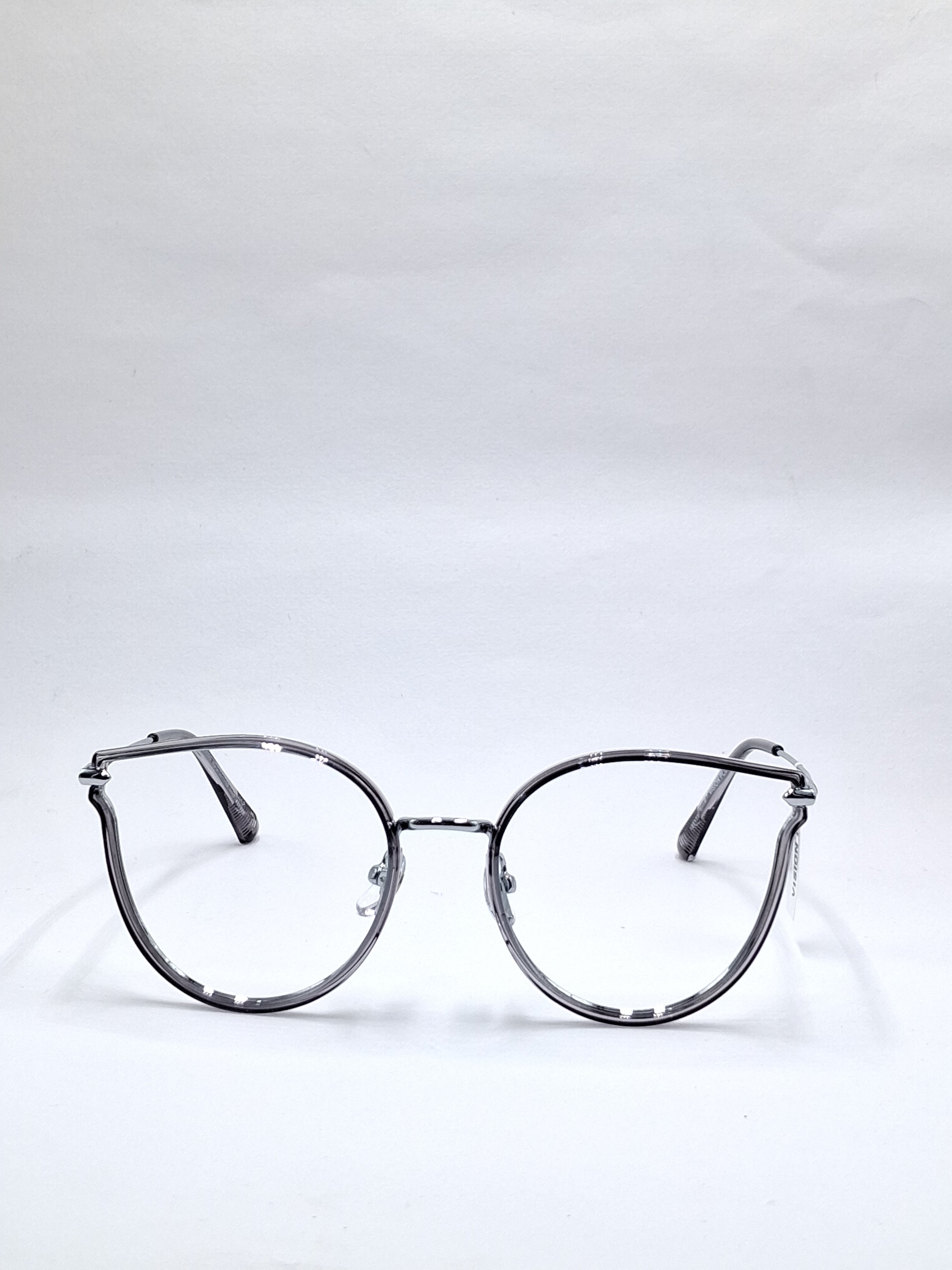 vision plus crystal gray metal with fiber frame