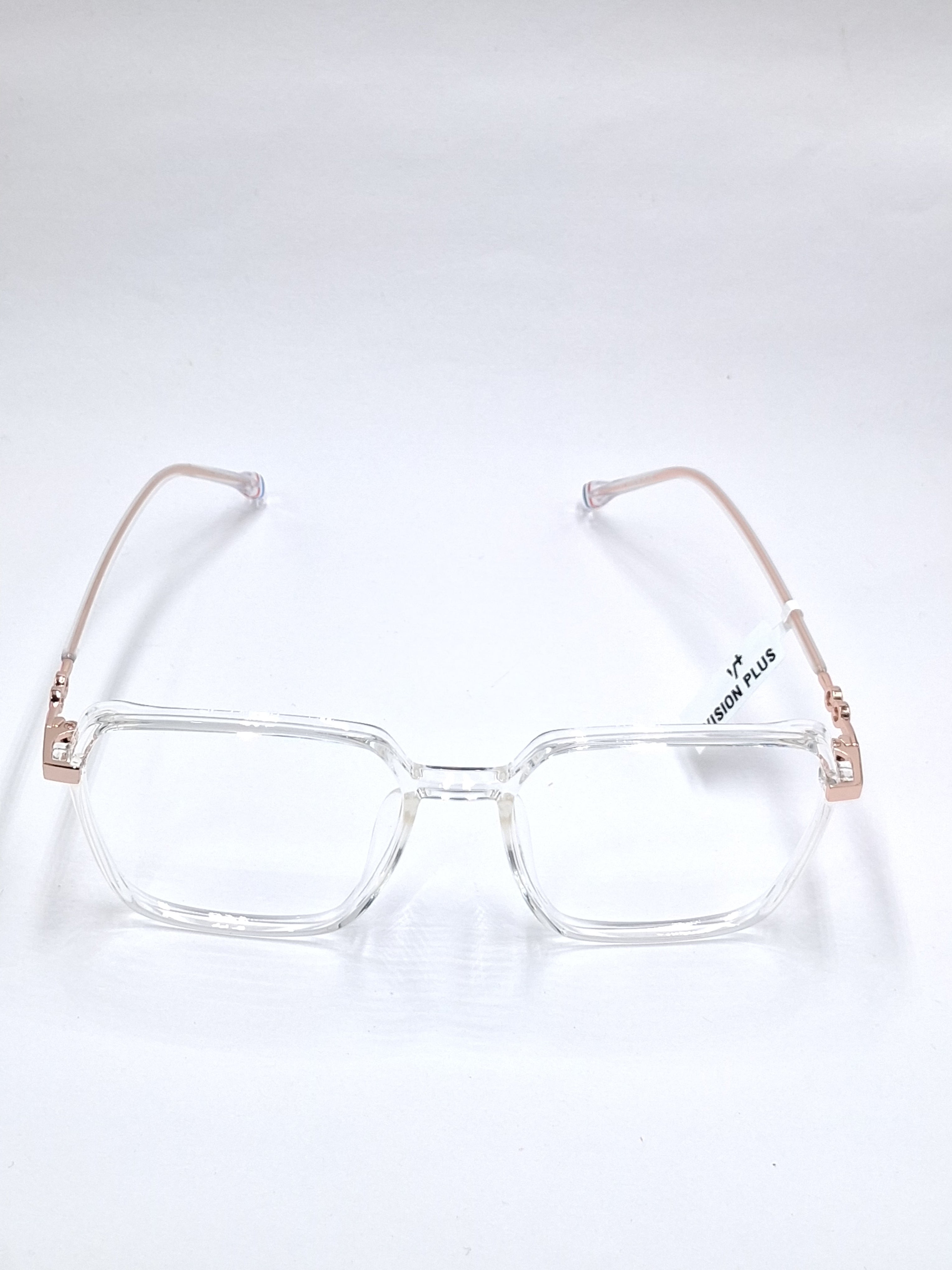 vision plus clear and gold metal stick frame