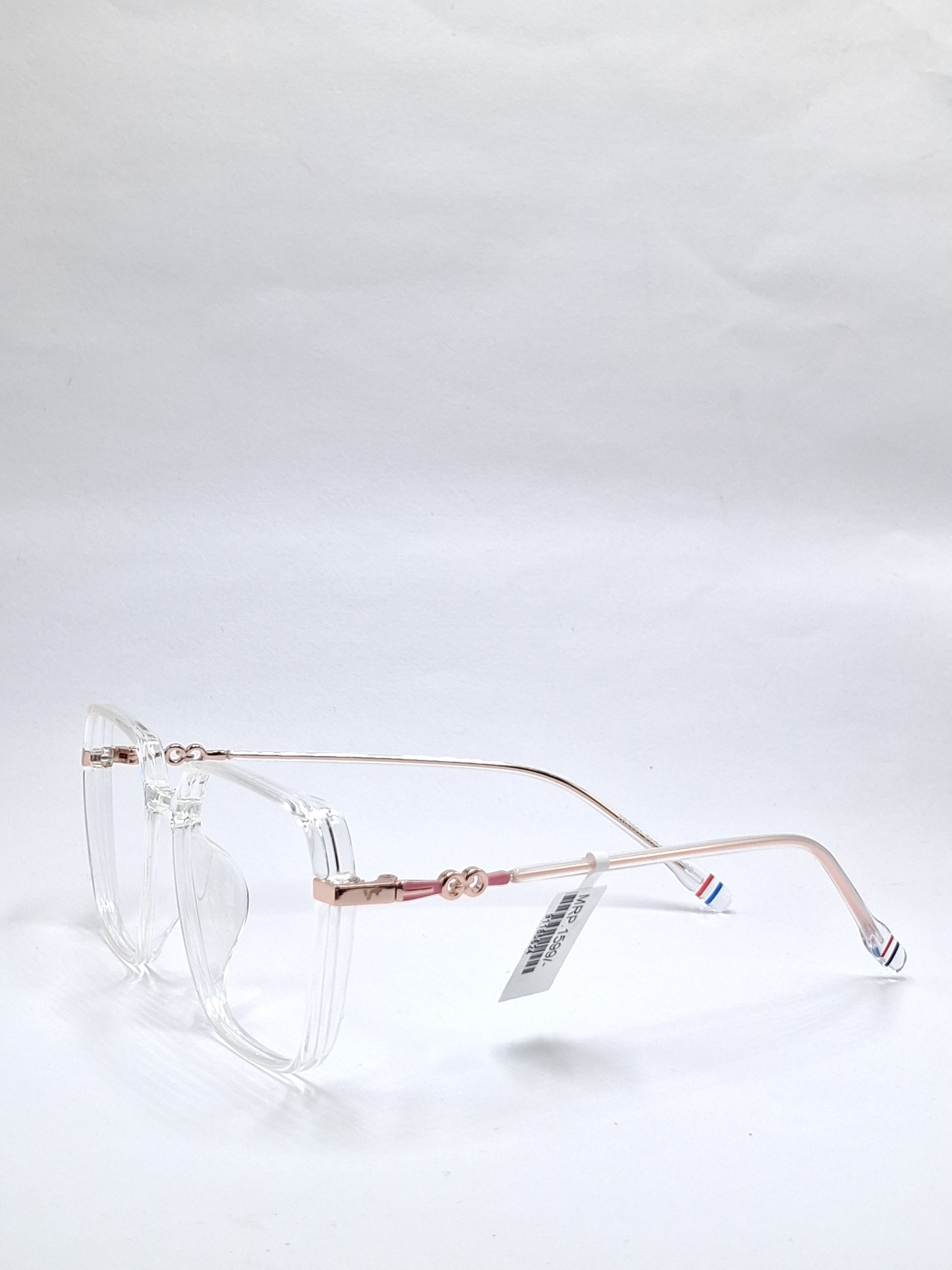 vision plus clear and gold metal stick frame