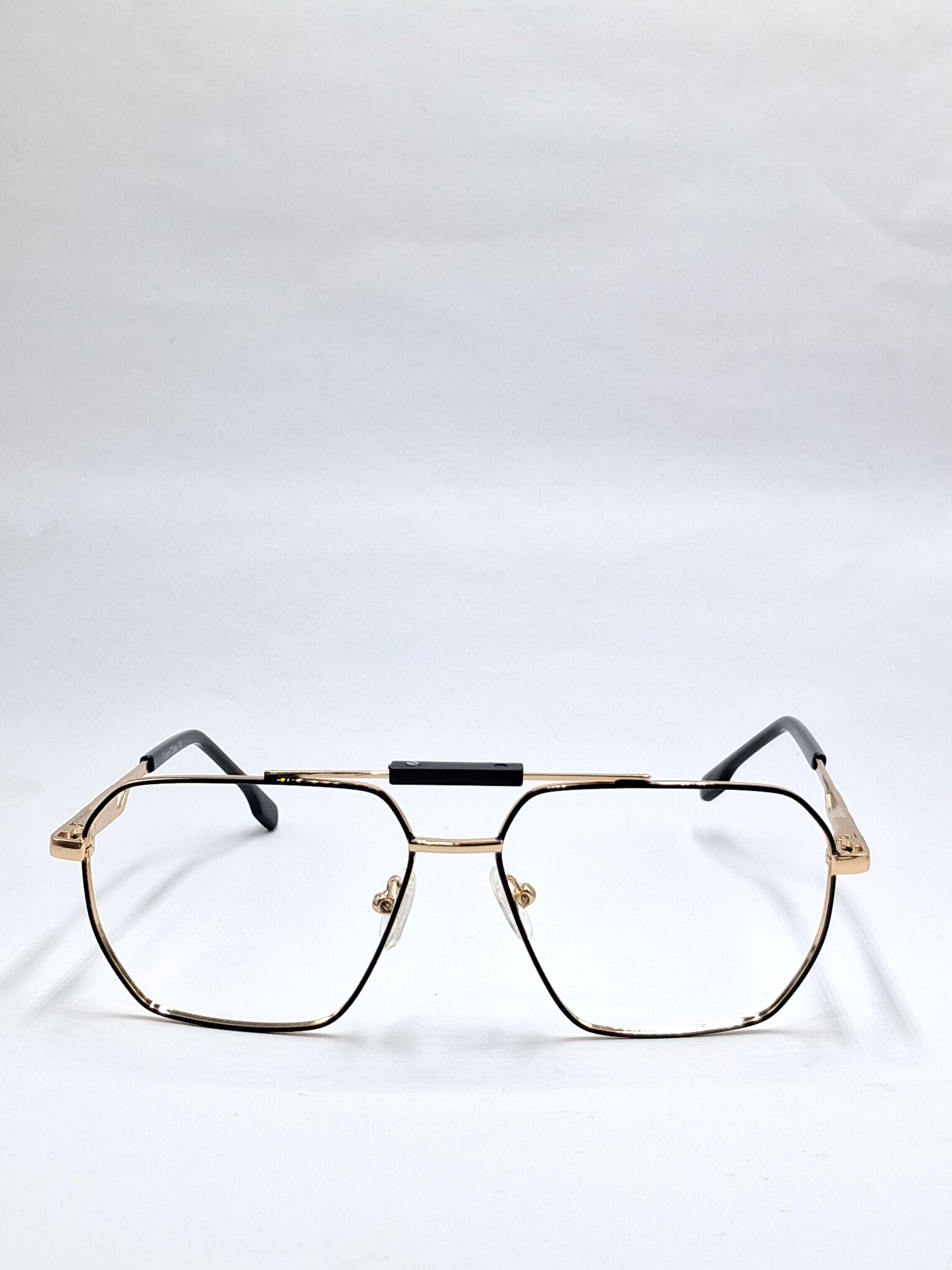 vision plus double bar black and gold metal frame