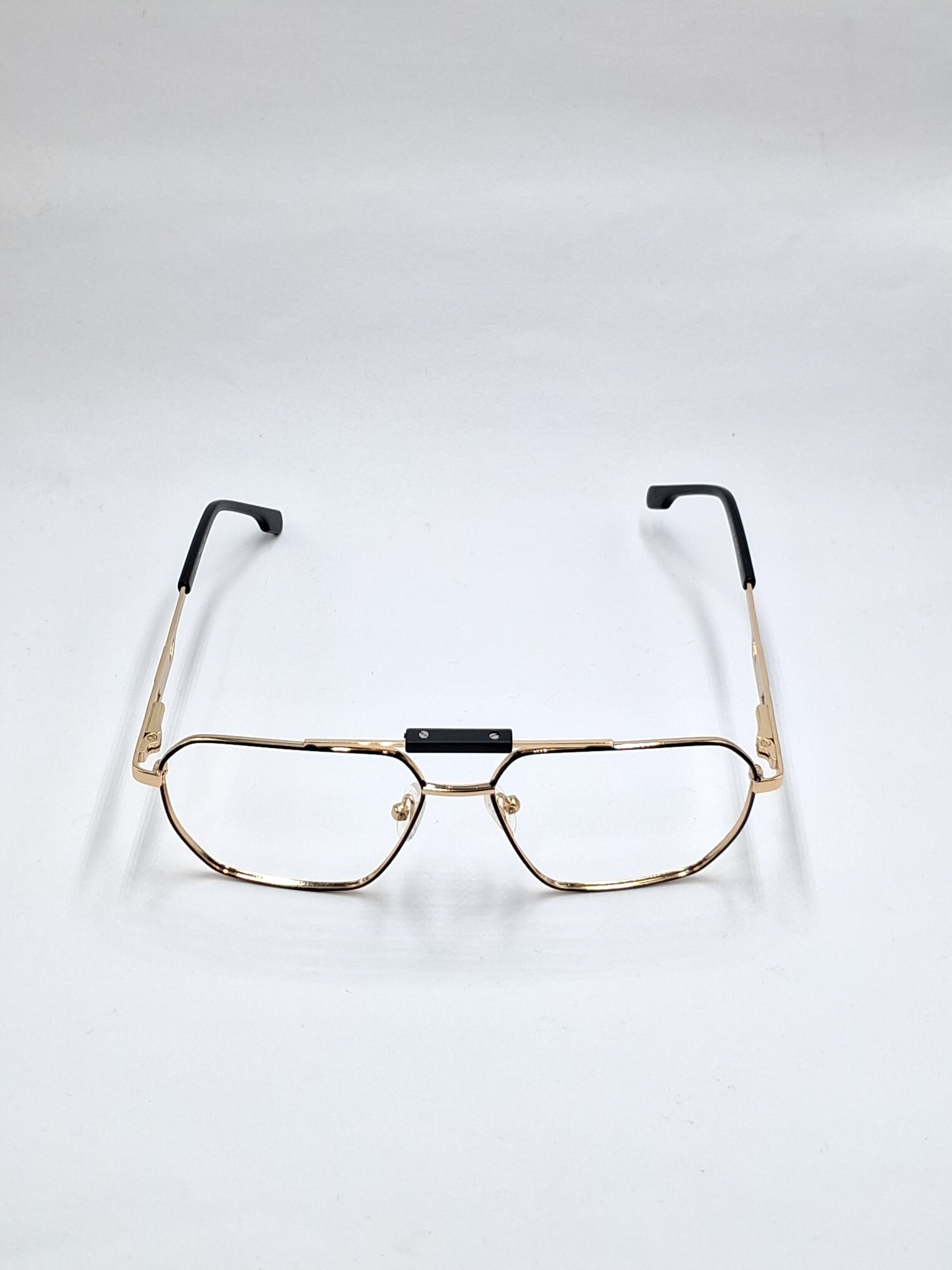 vision plus double bar black and gold metal frame