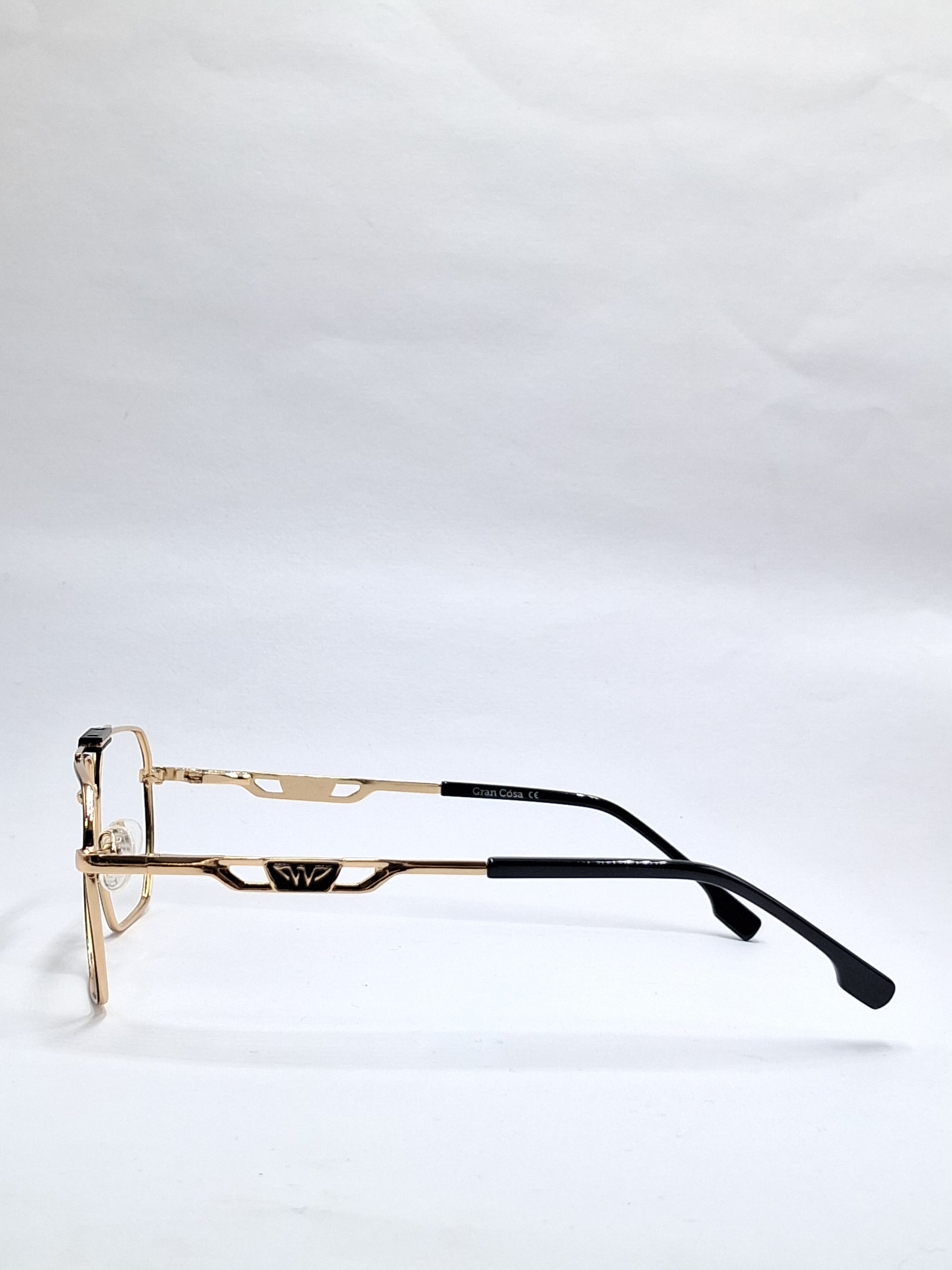 vision plus double bar black and gold metal frame