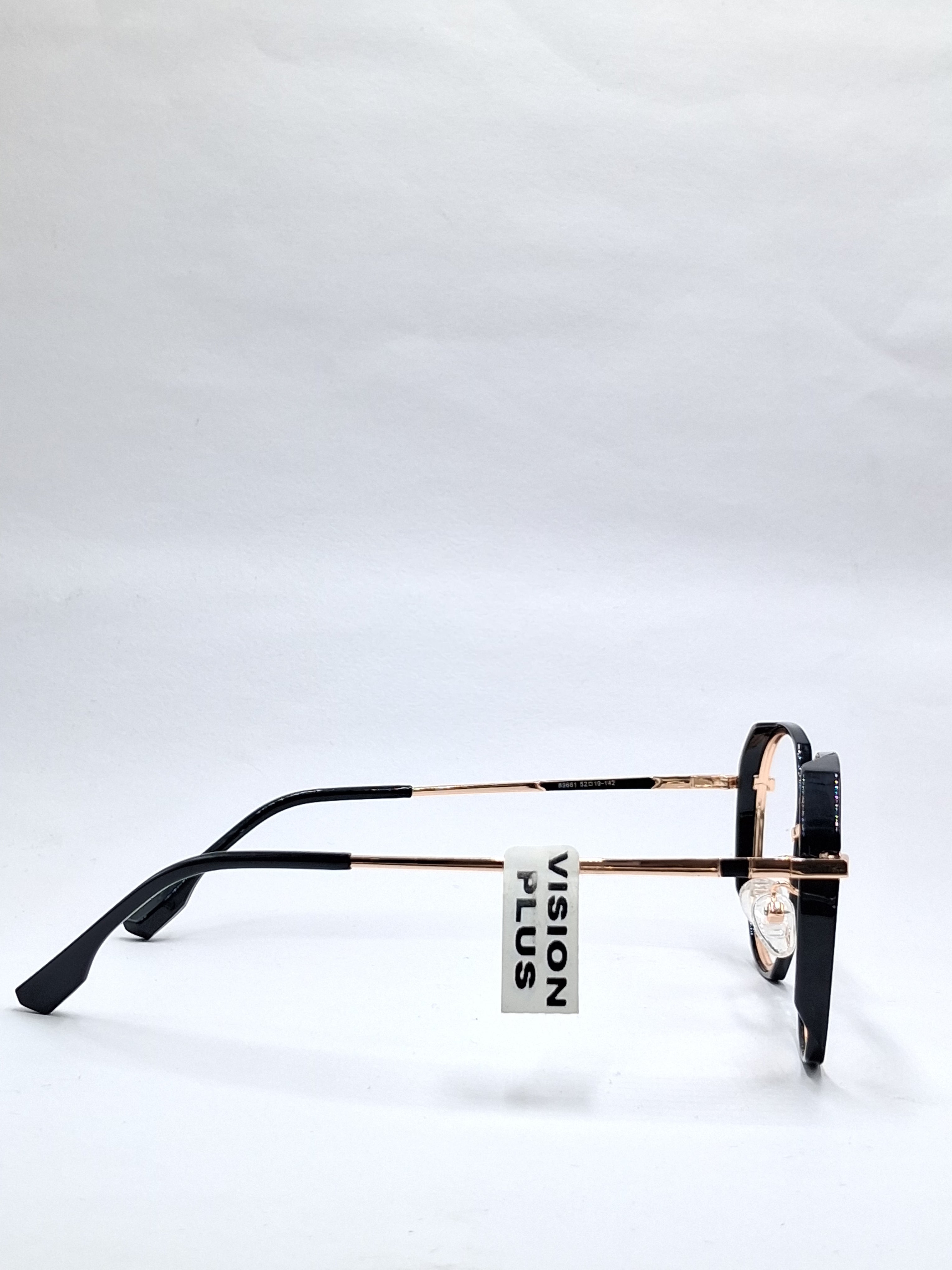 vision plus black and gold metal frame