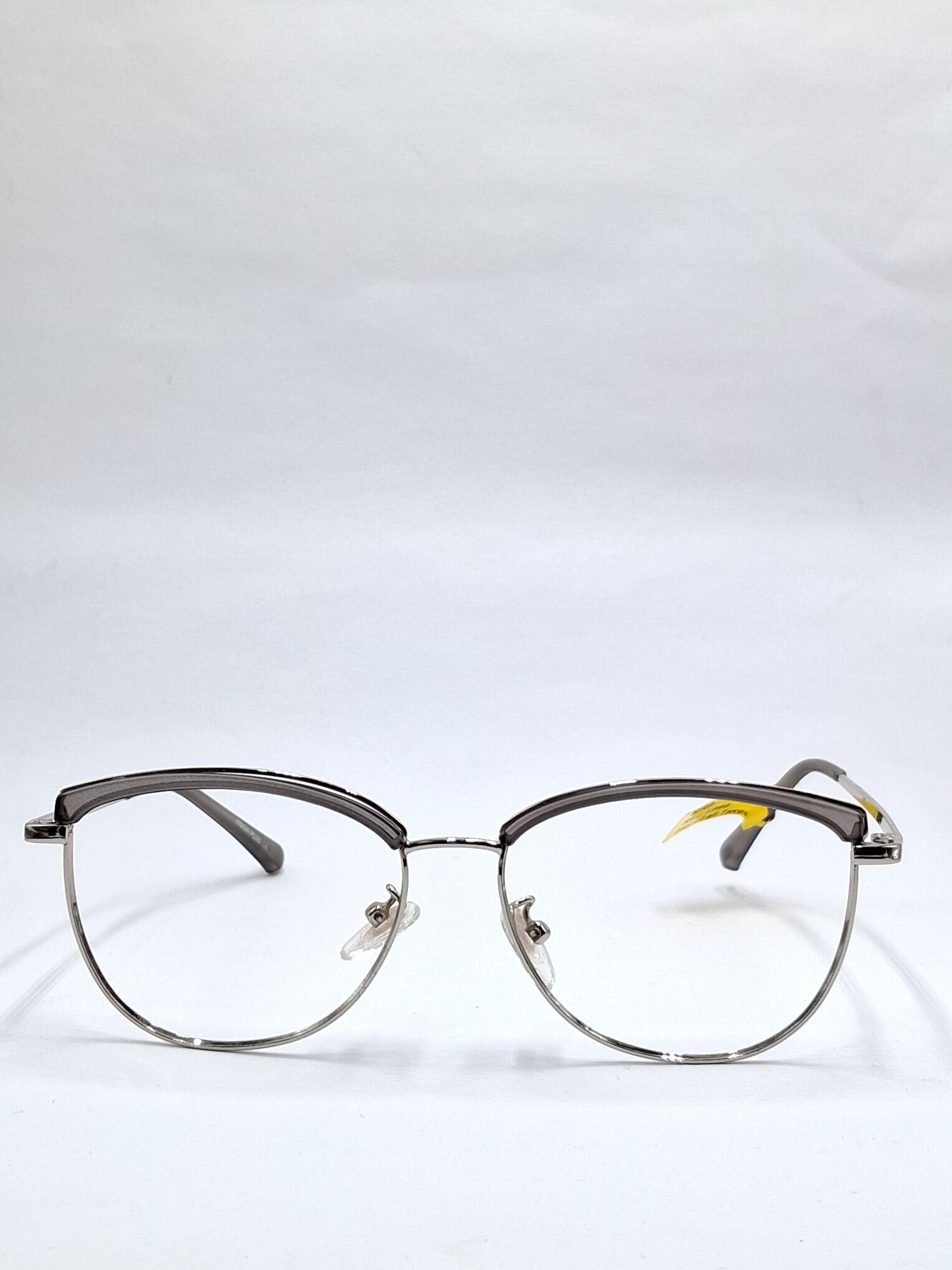 vision plus silver and matte gray metal frame