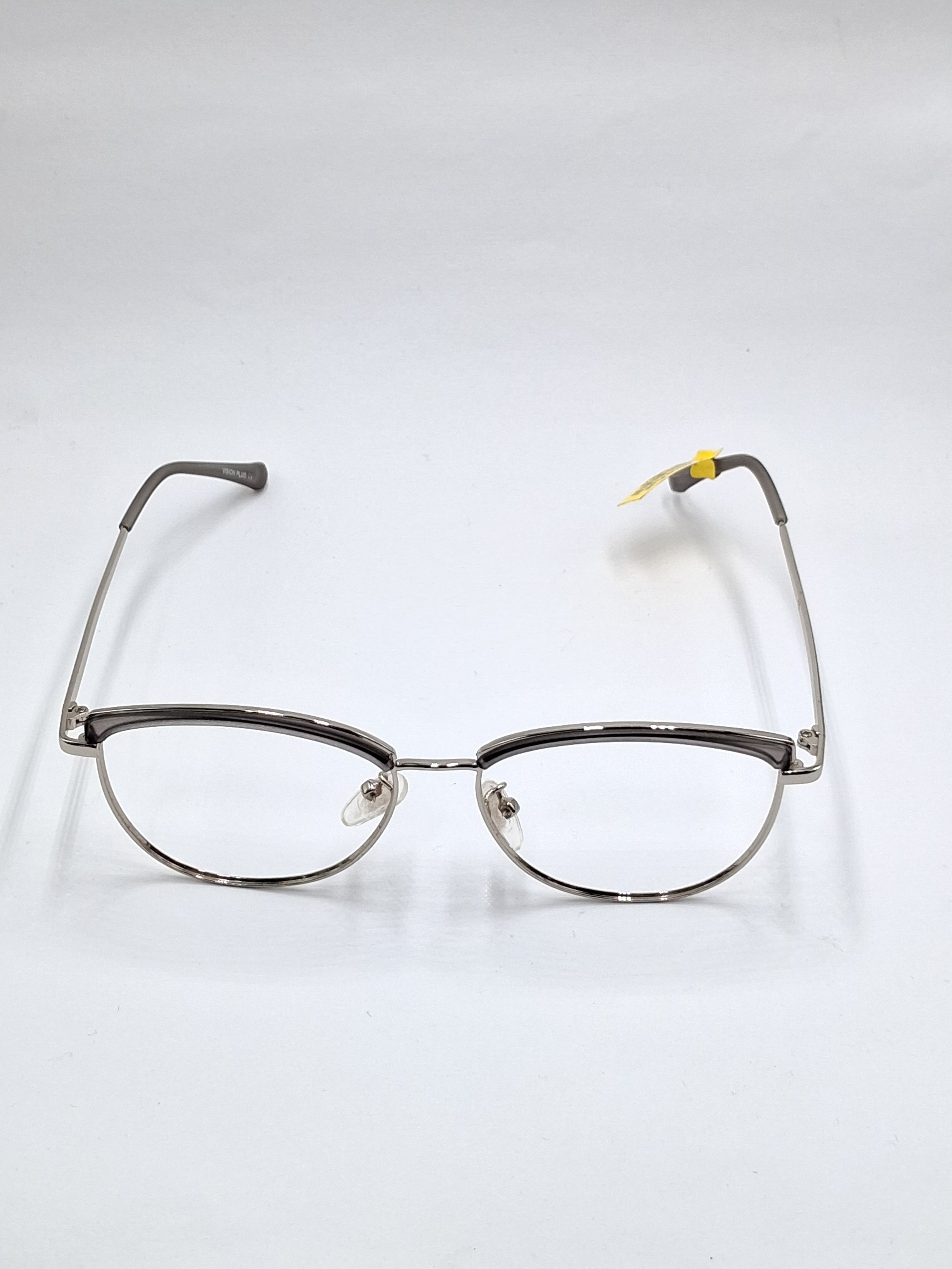vision plus silver and matte gray metal frame