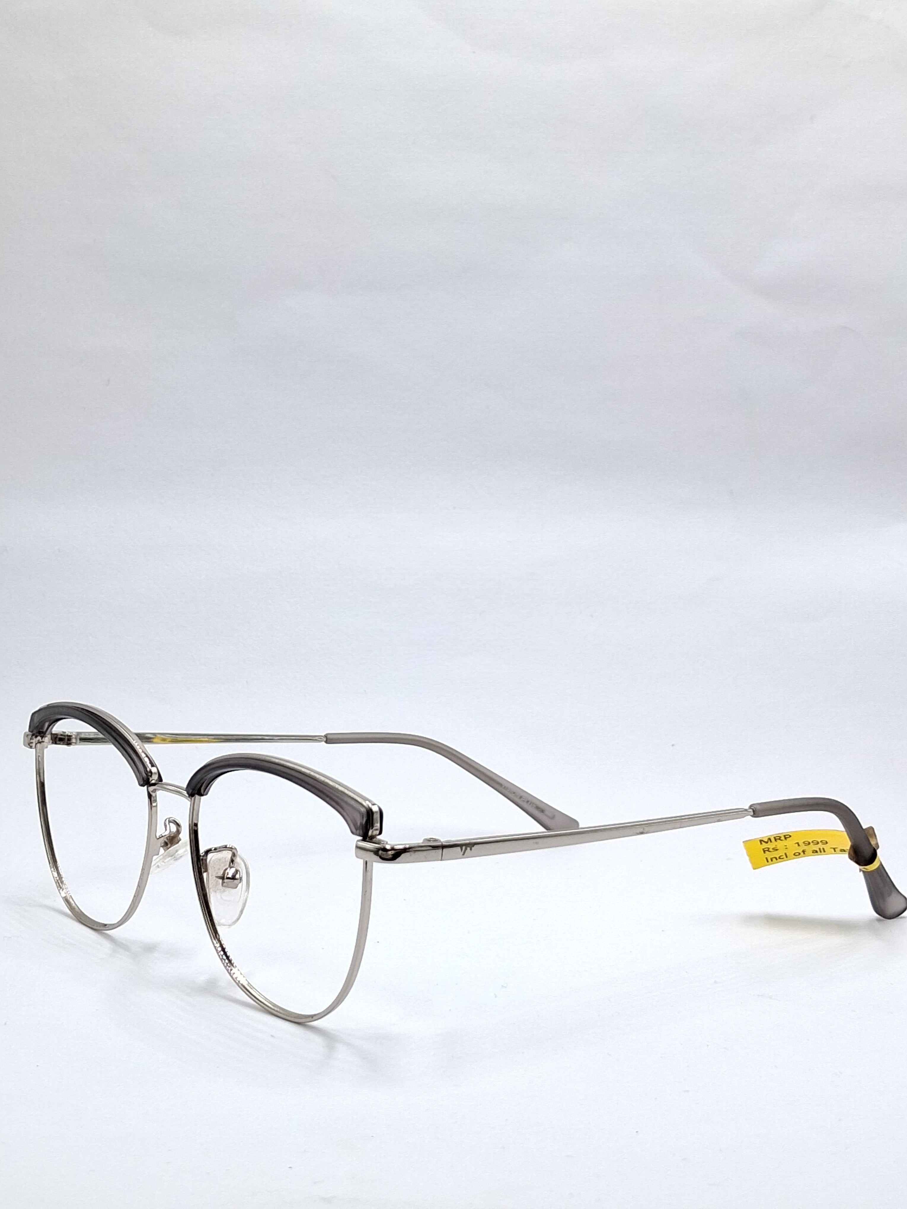vision plus silver and matte gray metal frame