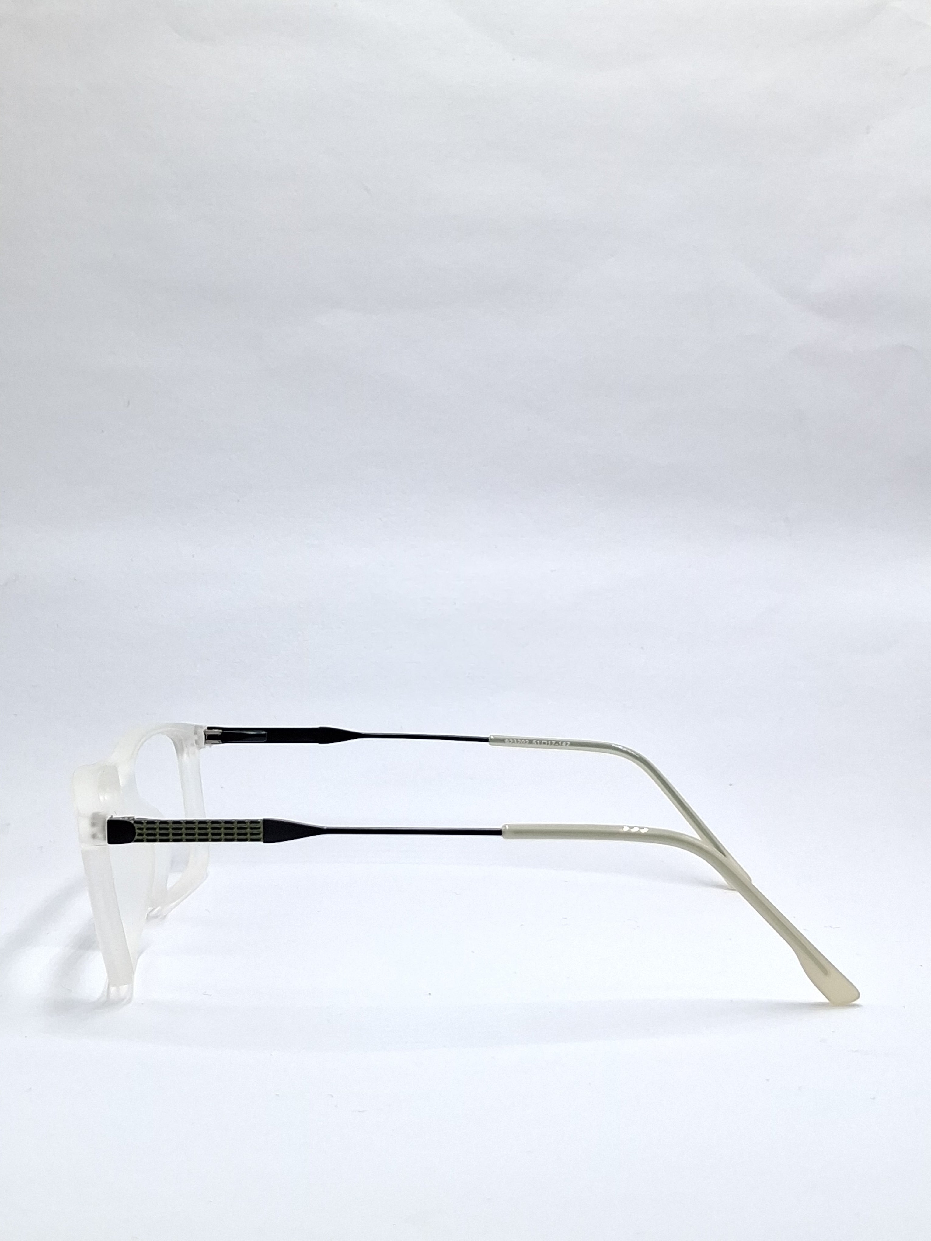 vision plus matte crystal white with black metal stick frame