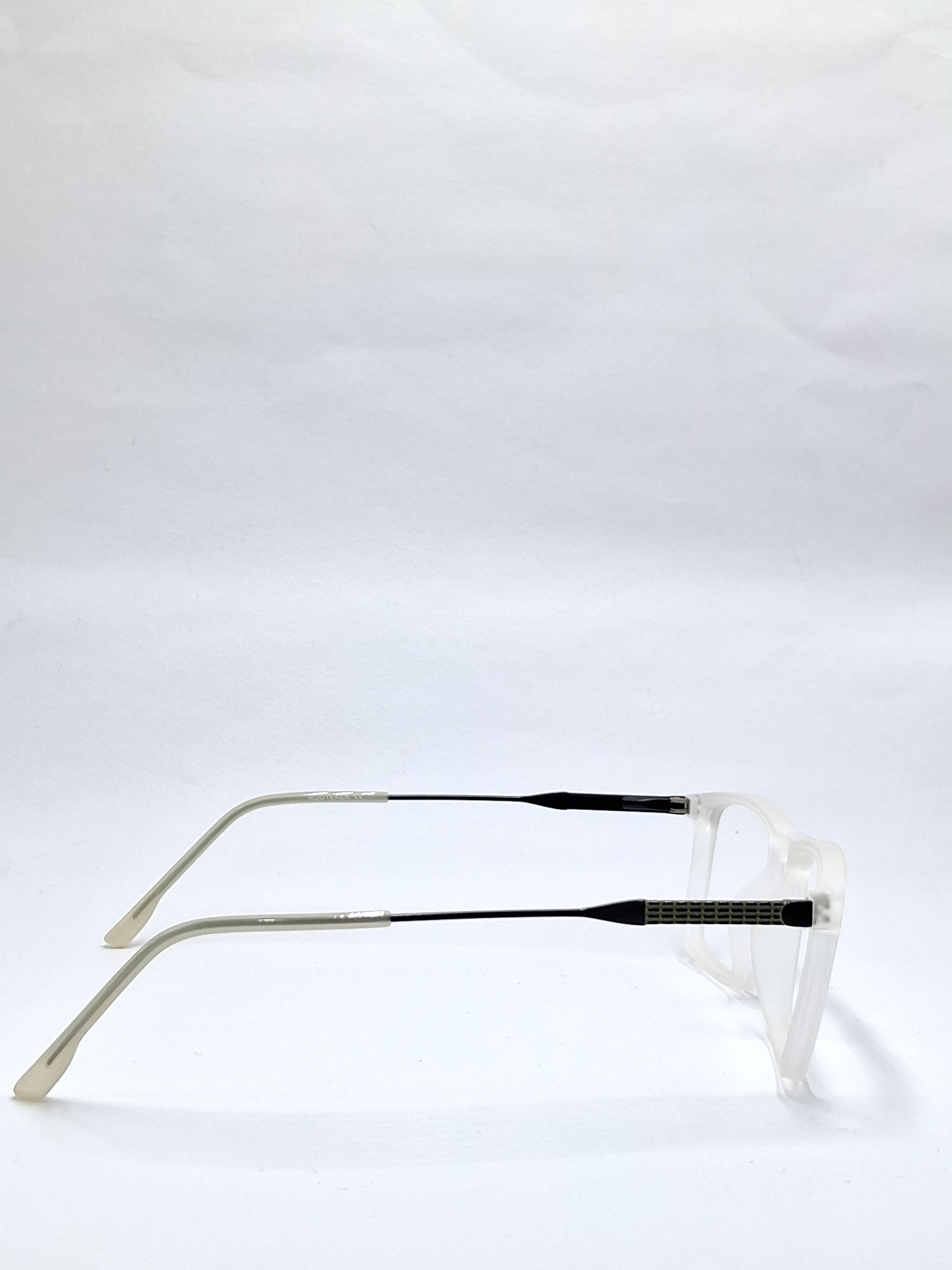 vision plus matte crystal white with black metal stick frame