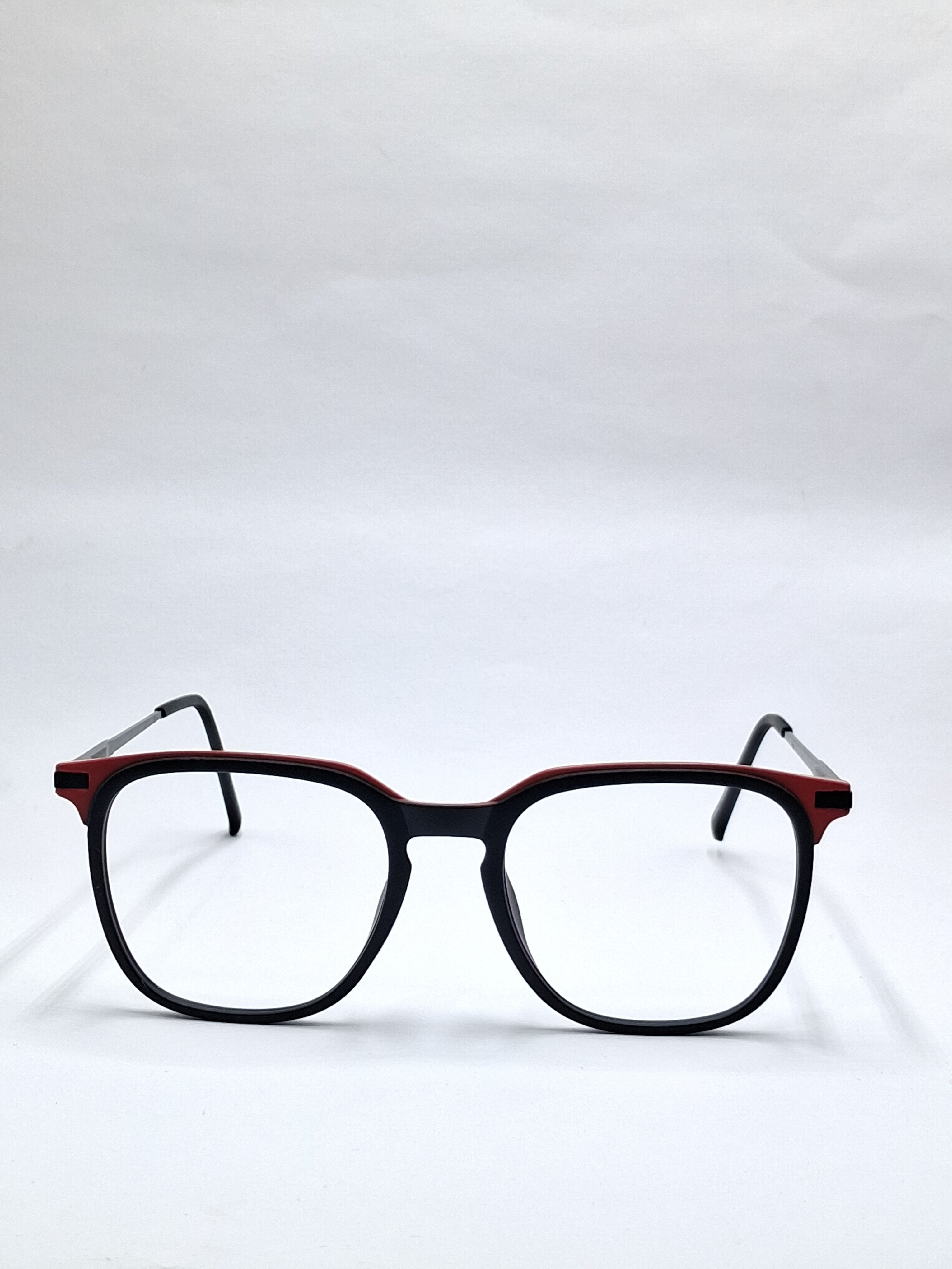 vision plus matte black and red metal stick frame