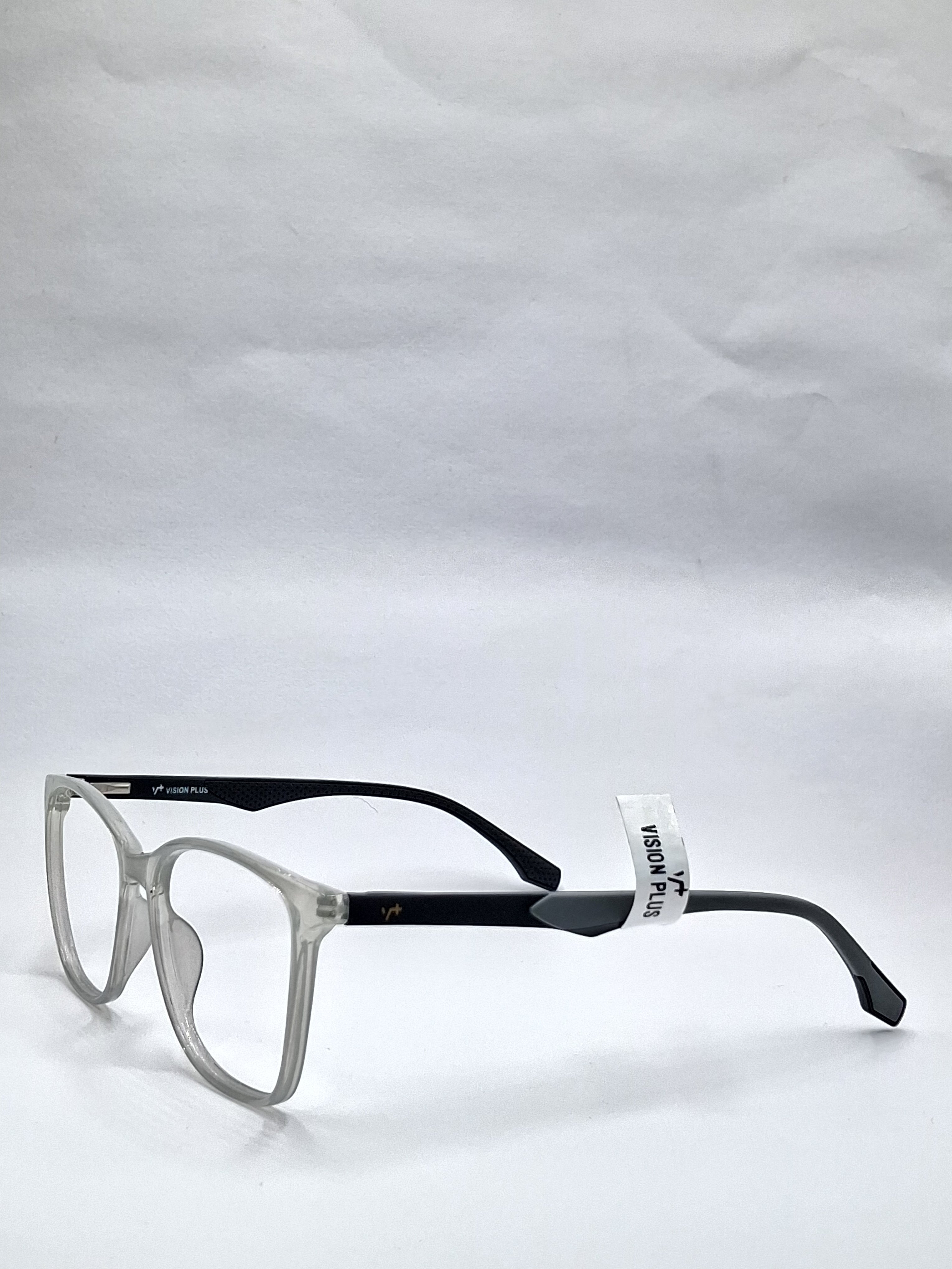 vision plus crystal gray with black stick frame