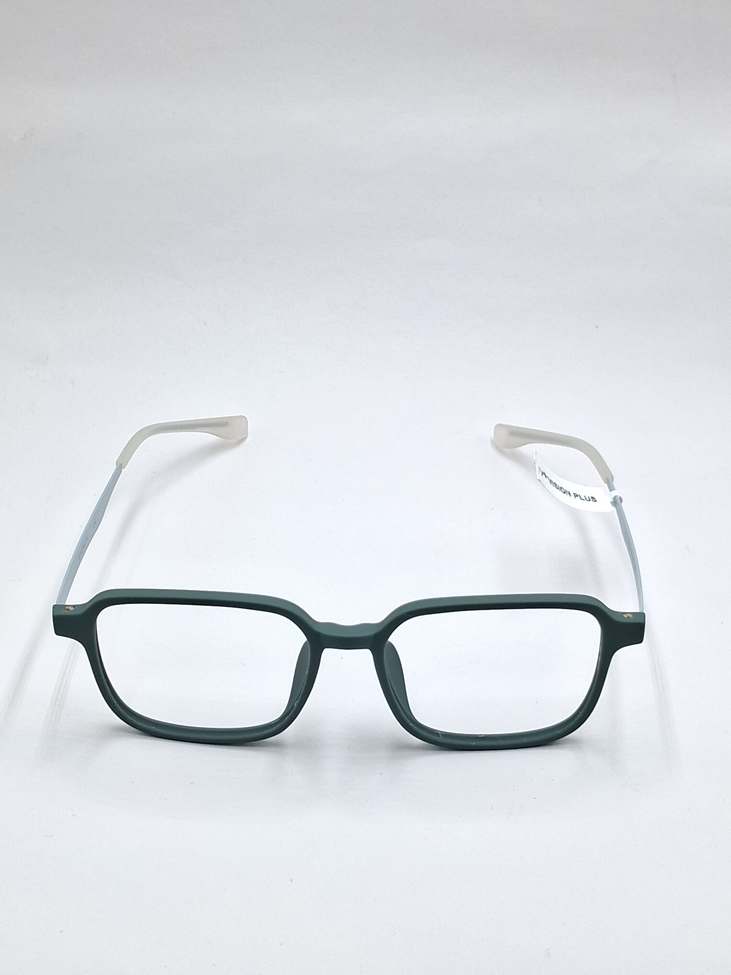 vision plus matte dark green with sky blue metal stick frame