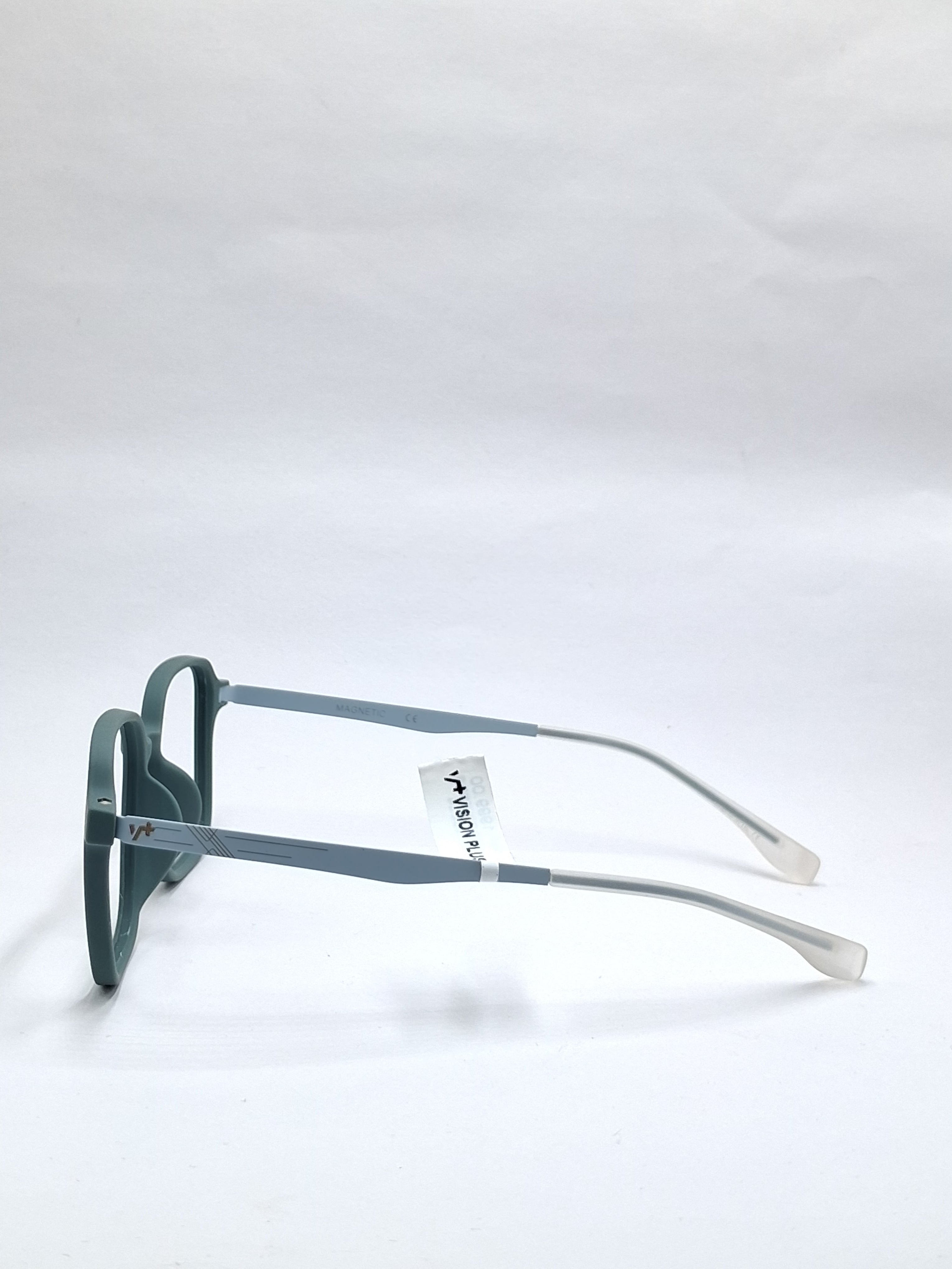 vision plus matte dark green with sky blue metal stick frame