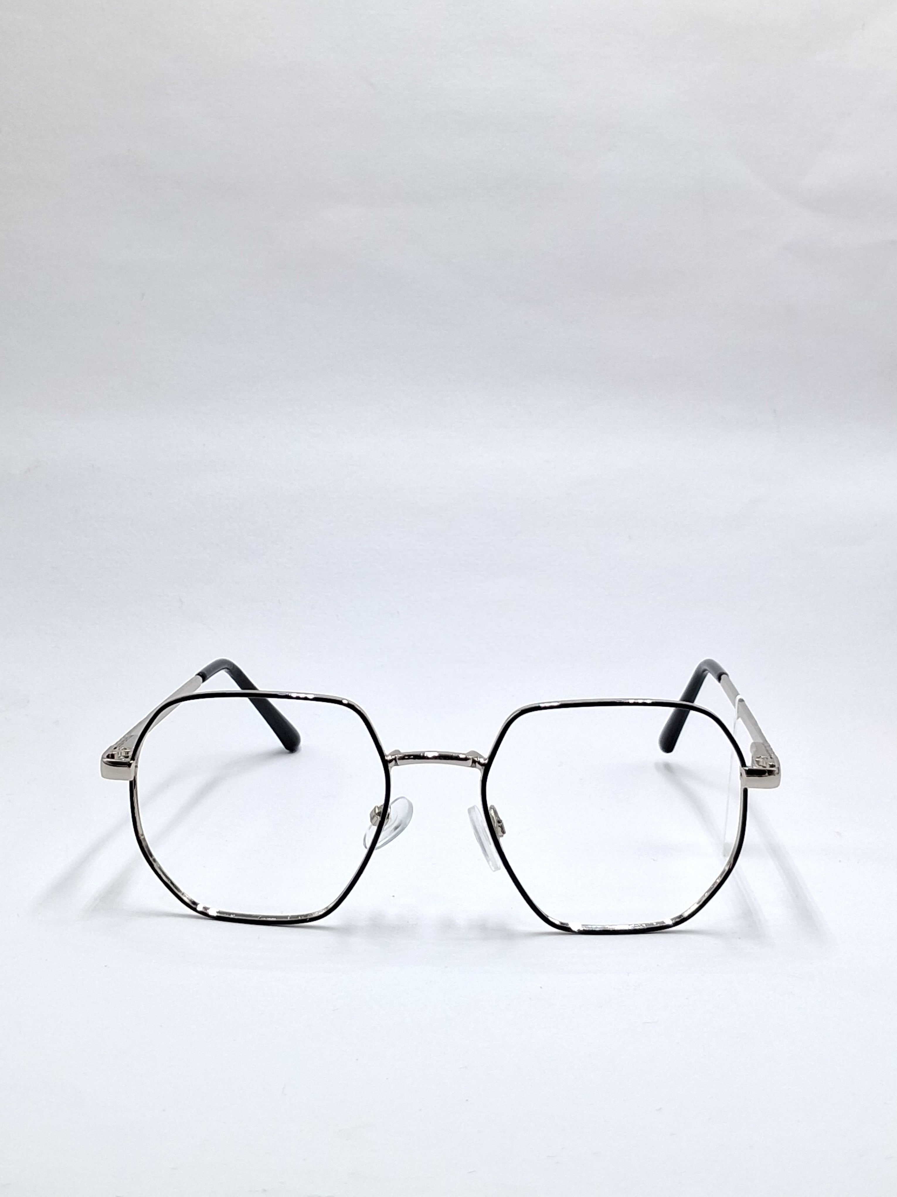vision plus black and silver metal frame